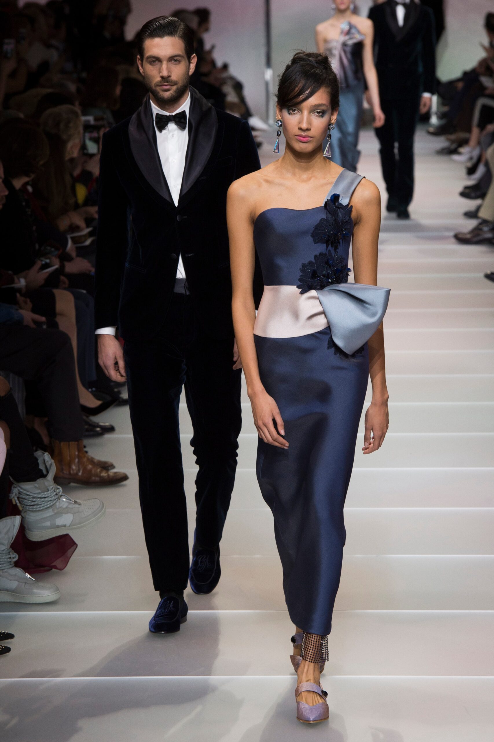 blue silk sleeveless dress