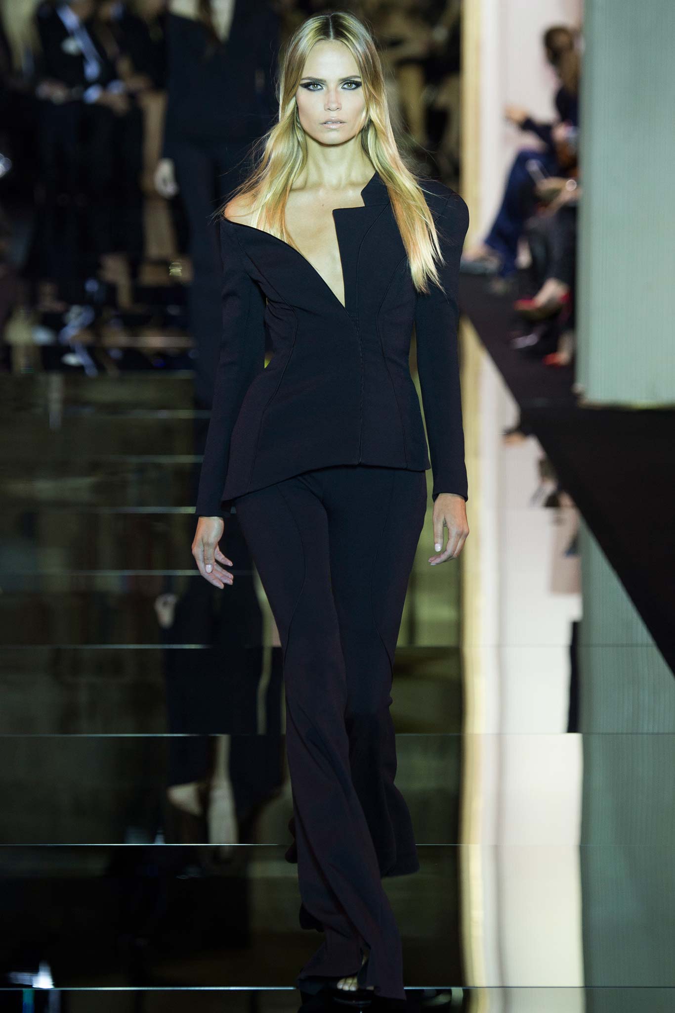 black fitted blazer and pants