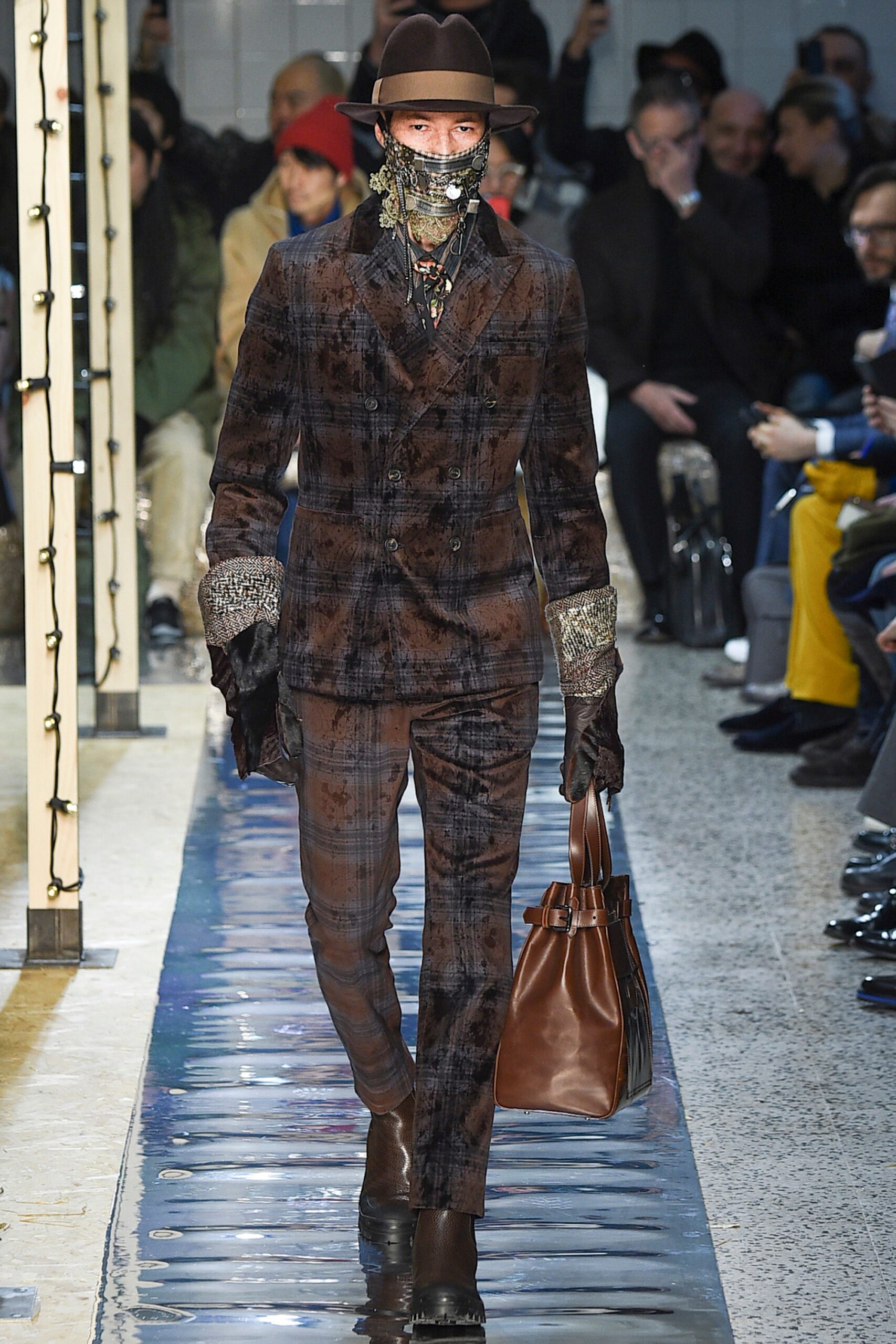brown velvet tailored suit