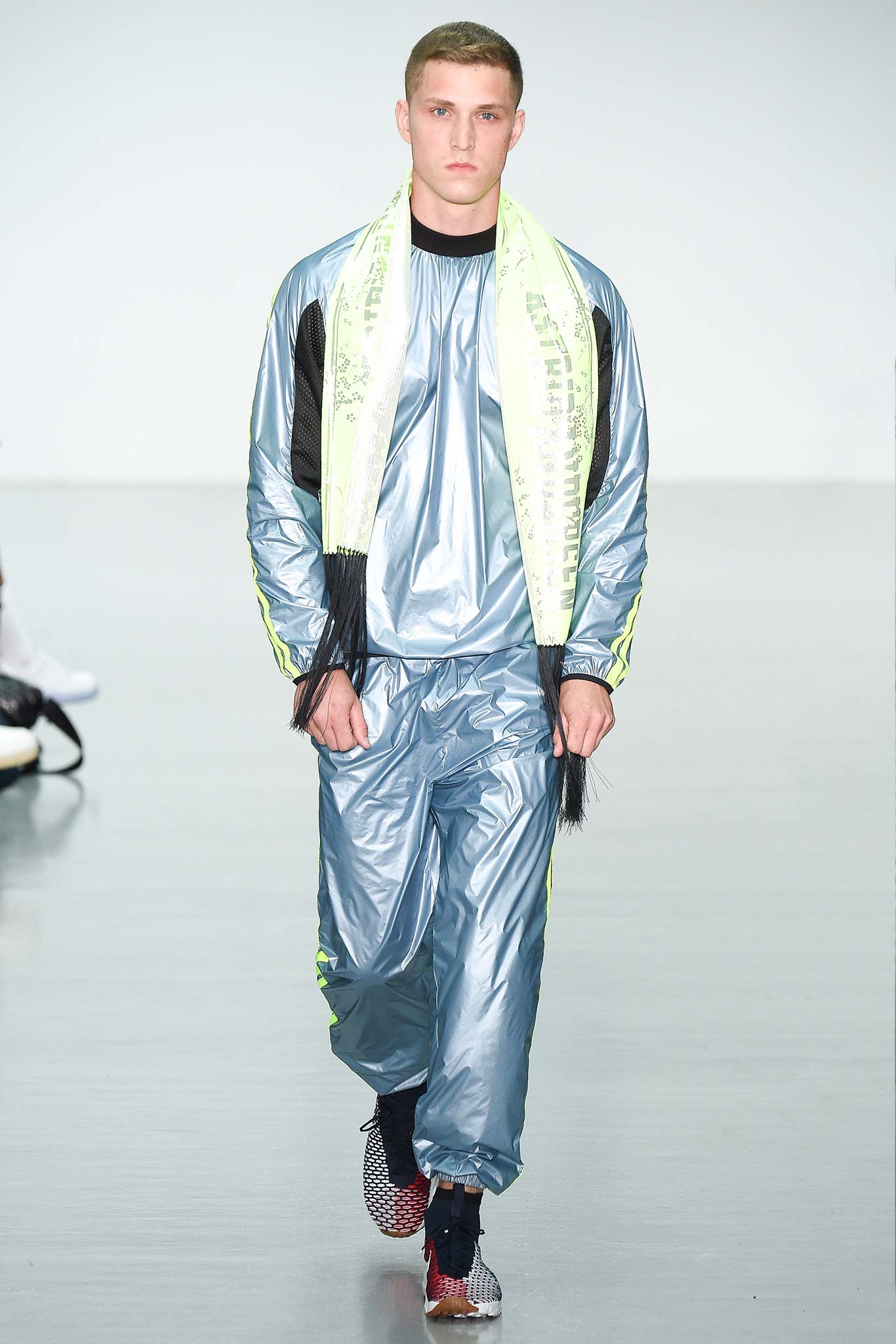 gray vinyl long-sleeve collared relaxed zippered shiny jacket