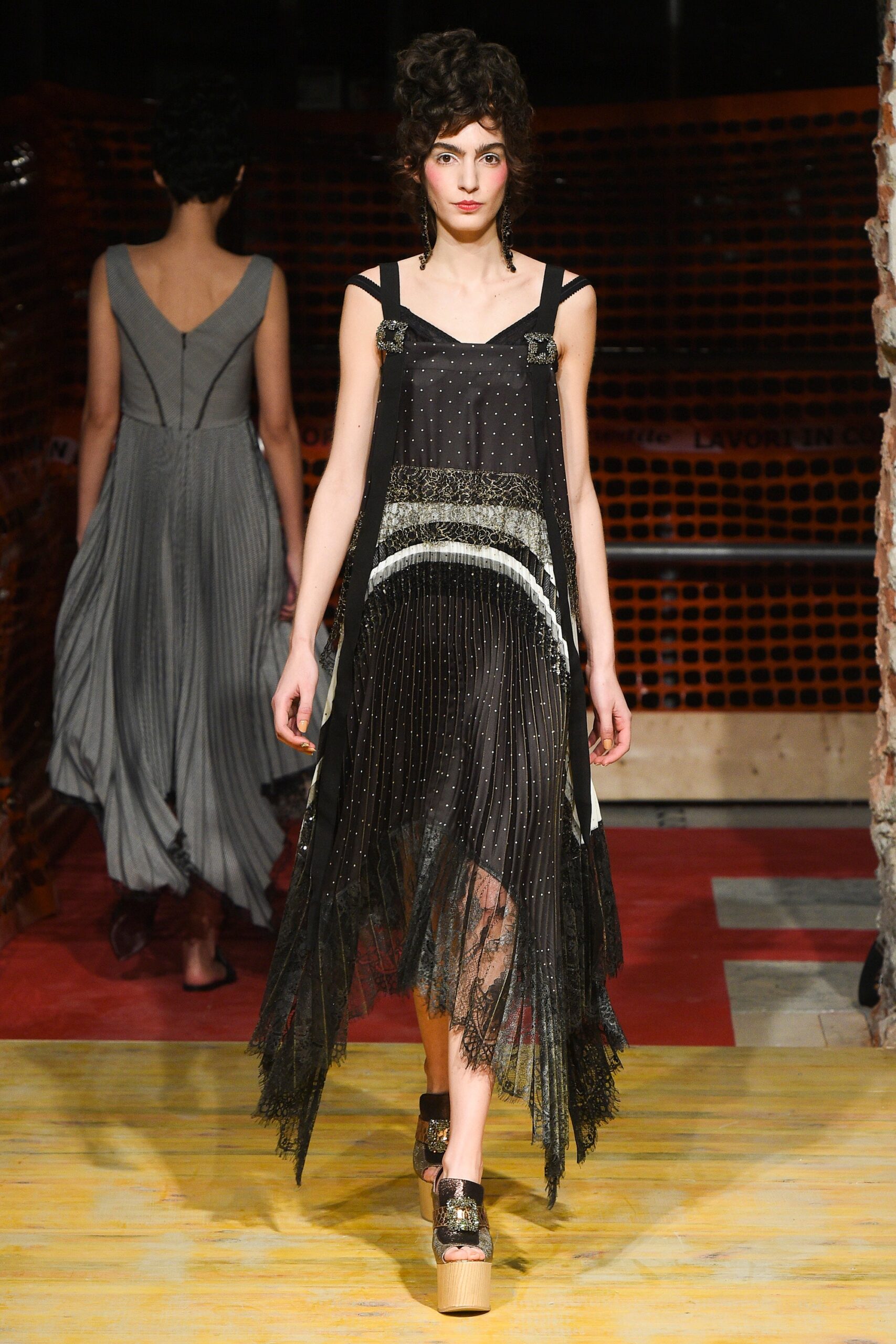 black silk sleeveless dress