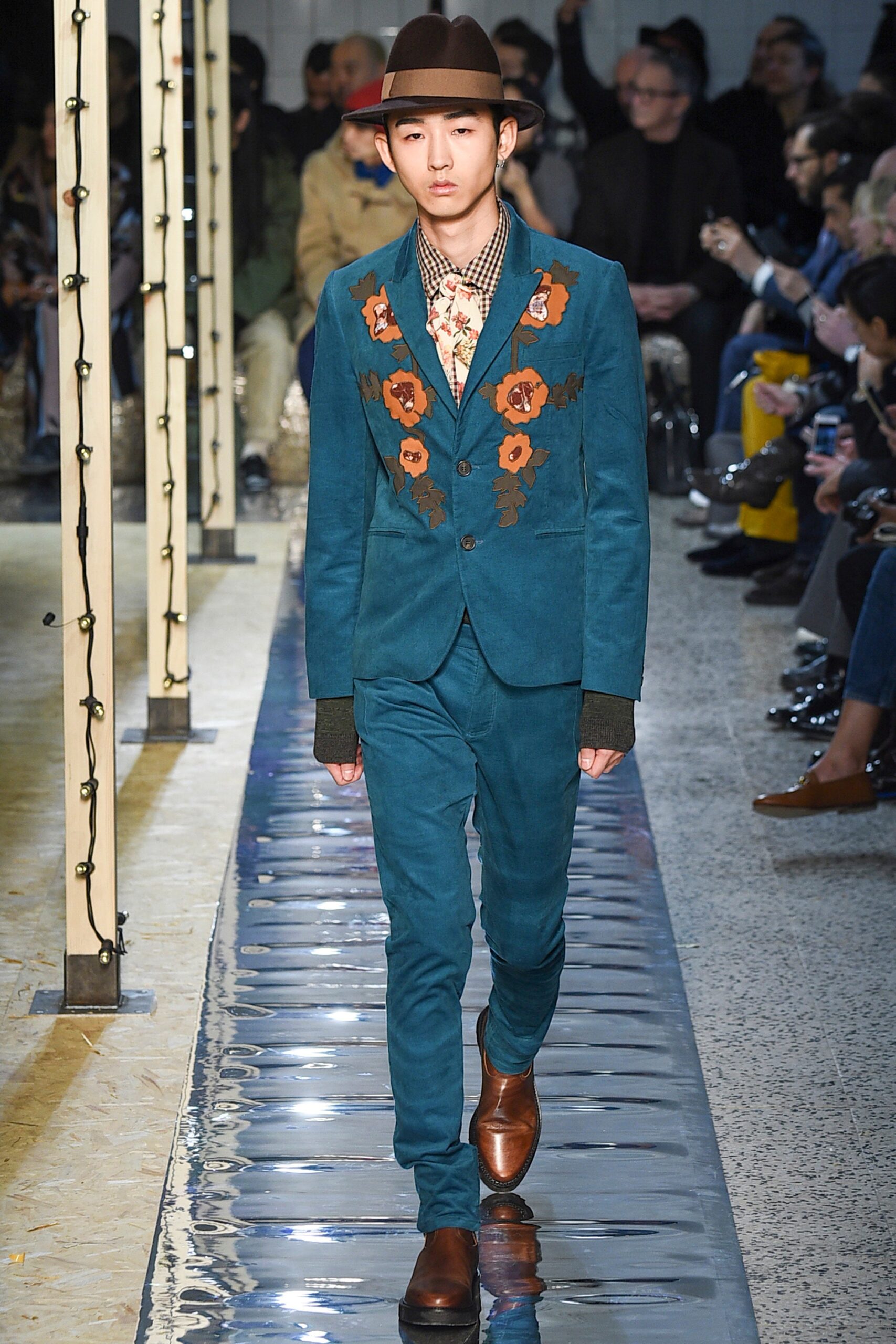 teal velvet tailored suit