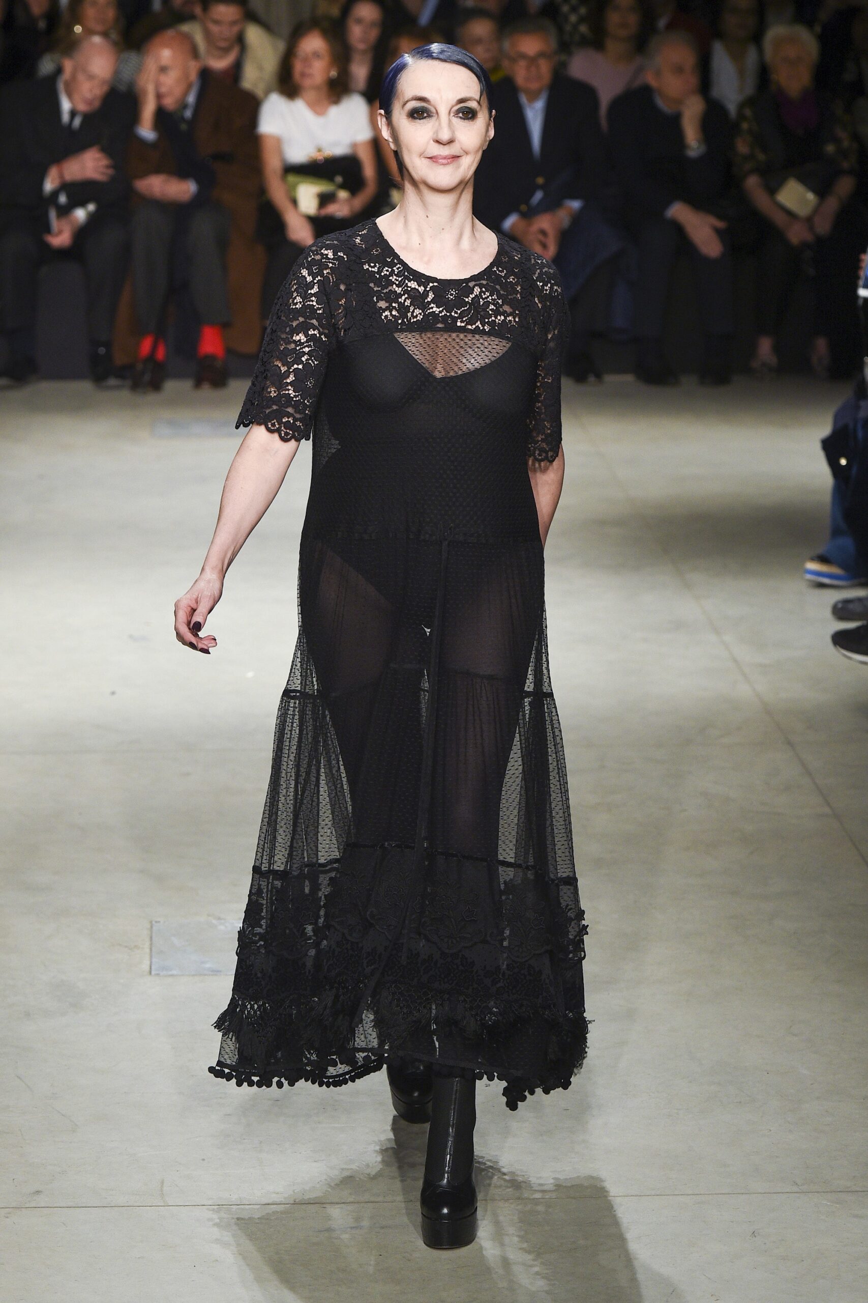 black sheer layered dress