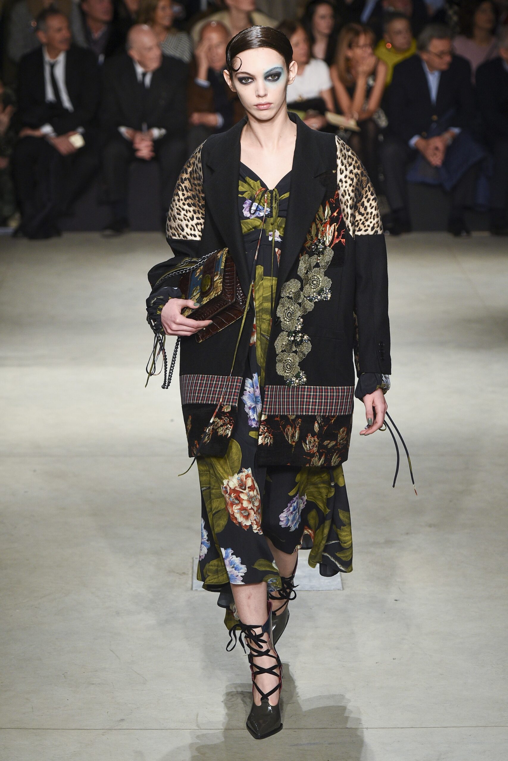 floral midi dress with relaxed jacket