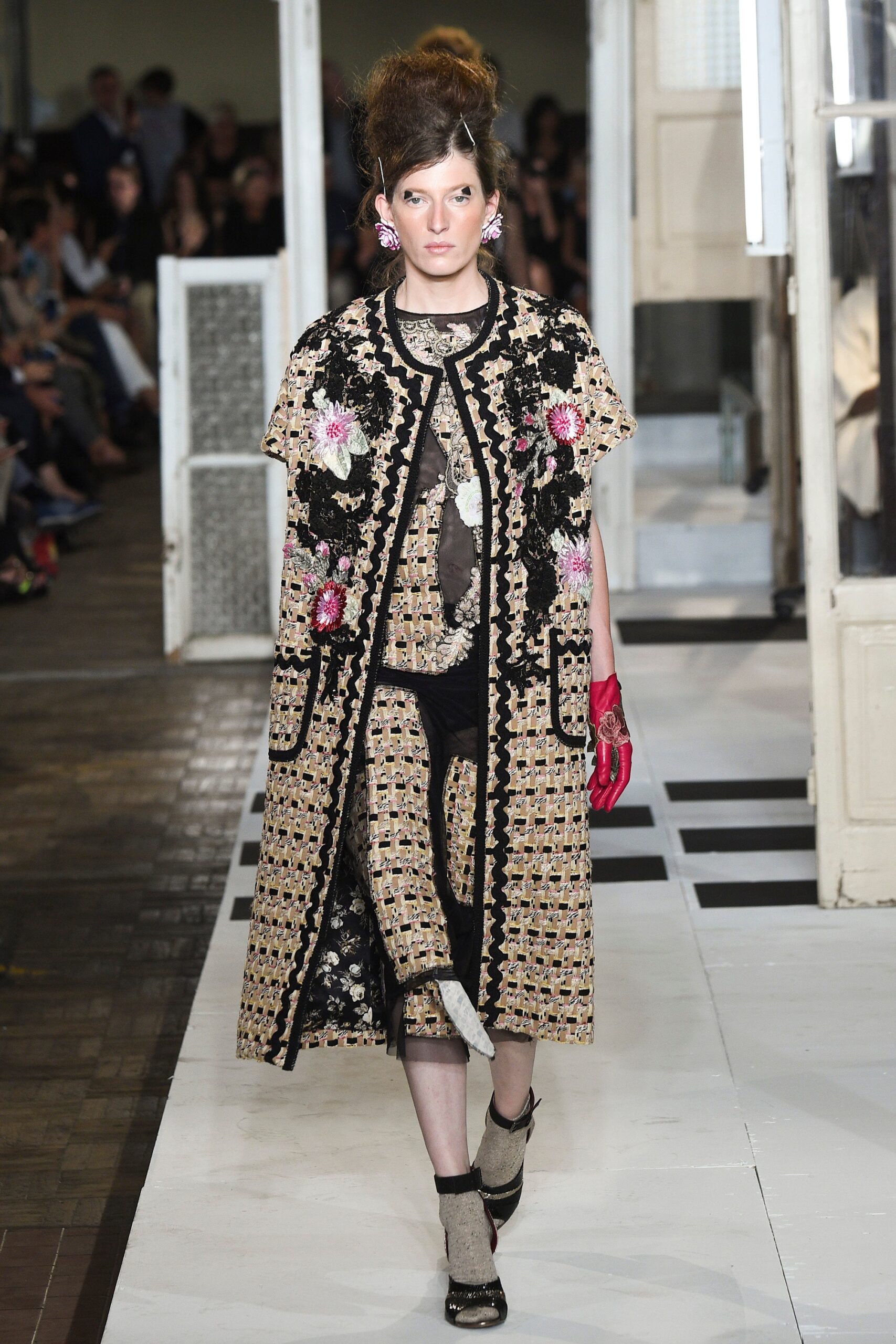 black and gold embroidered coat