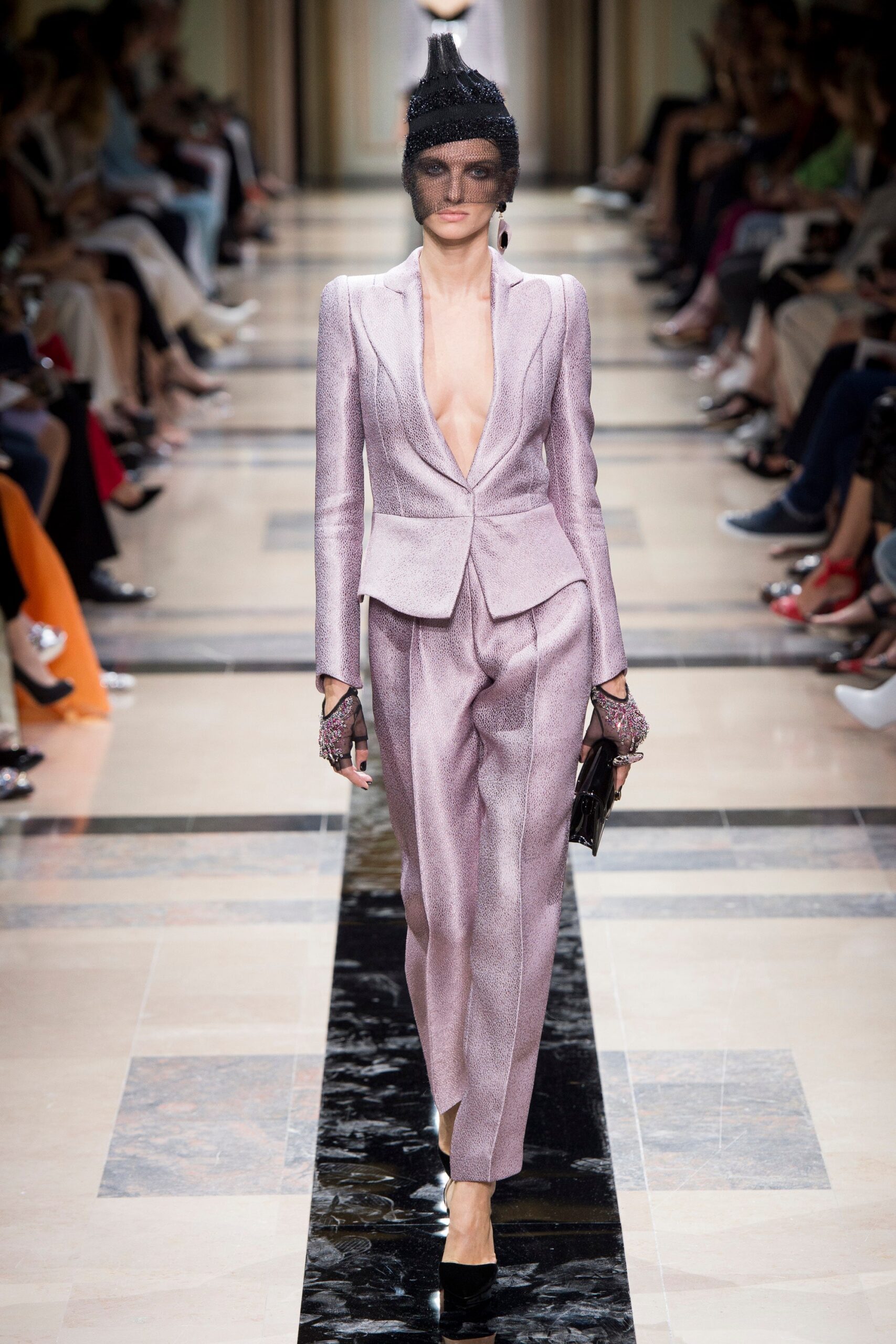 pink silk tailored suit