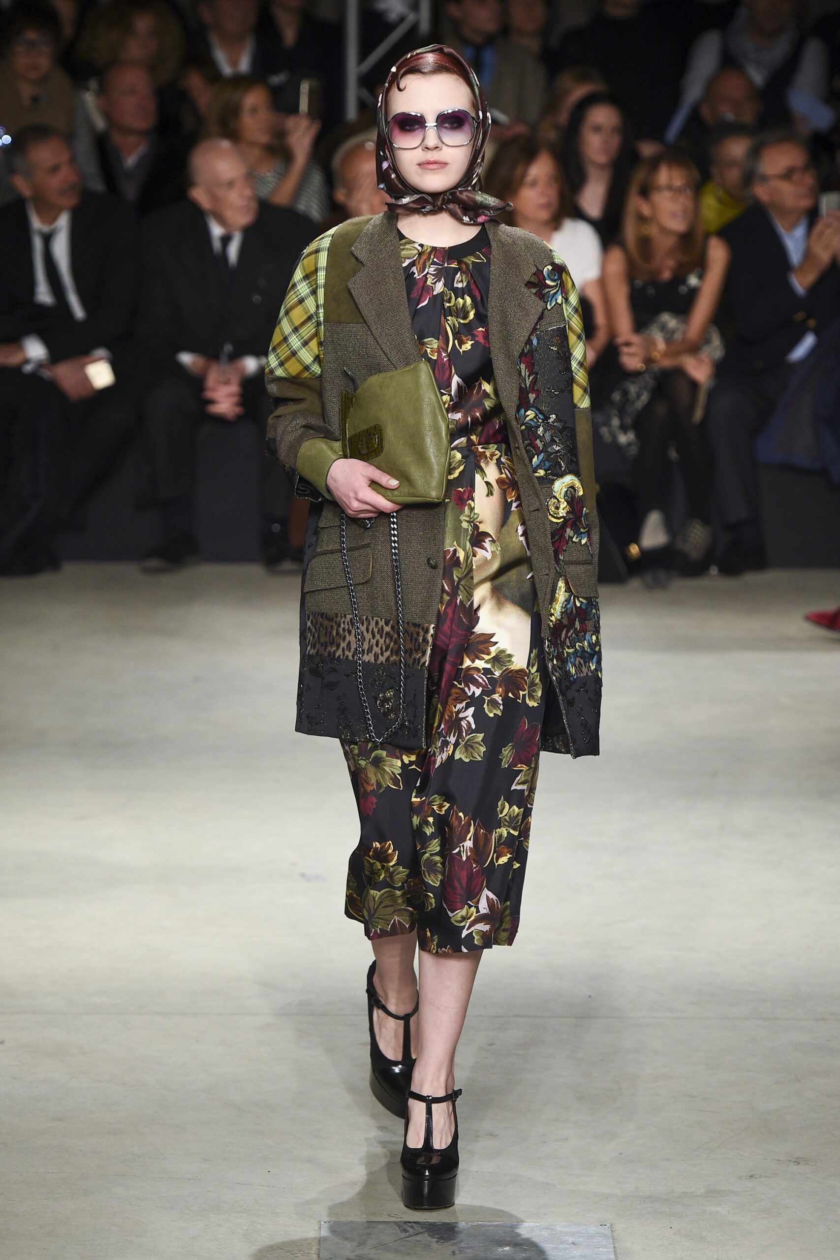 floral midi dress with relaxed coat