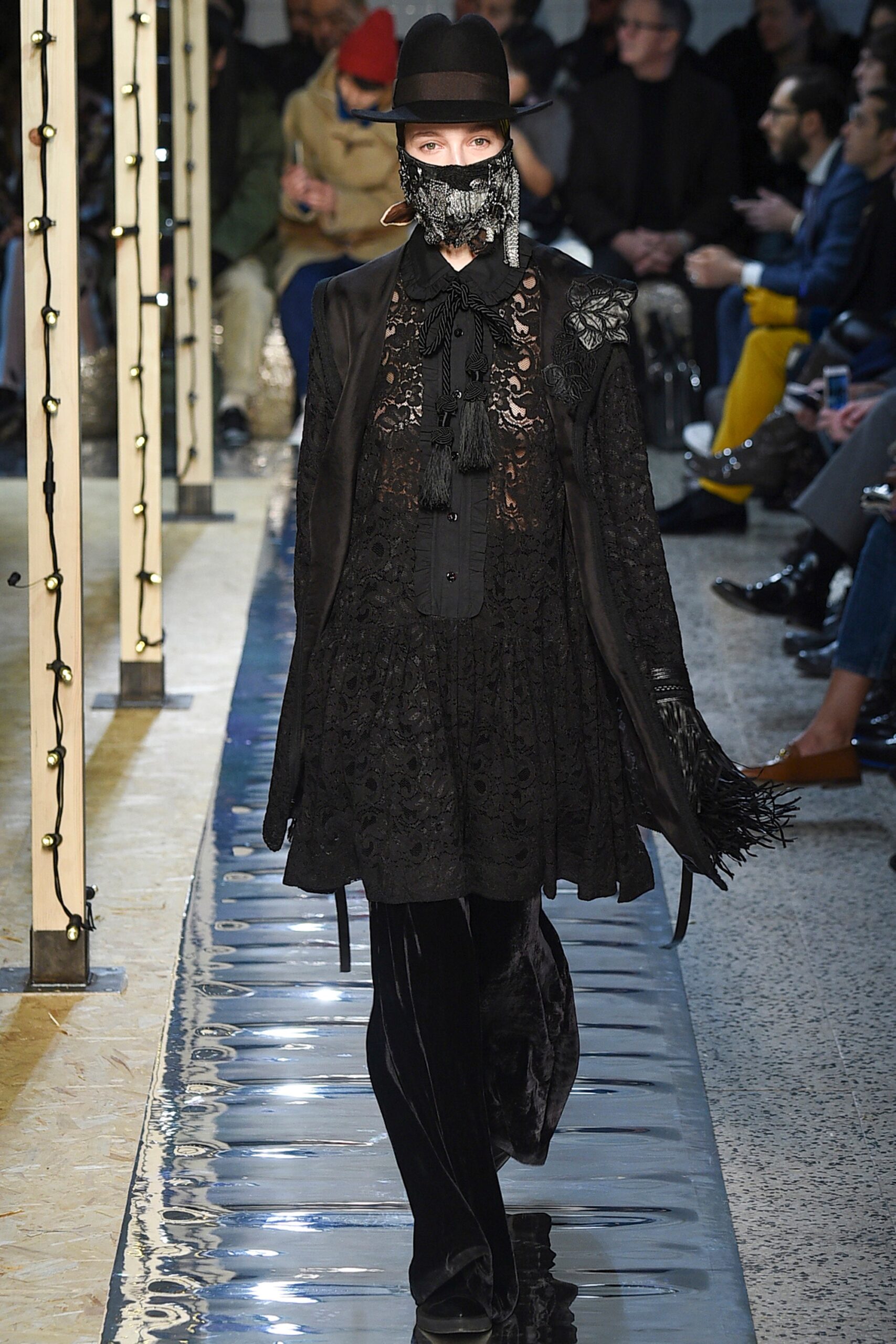 black lace mini dress with coat