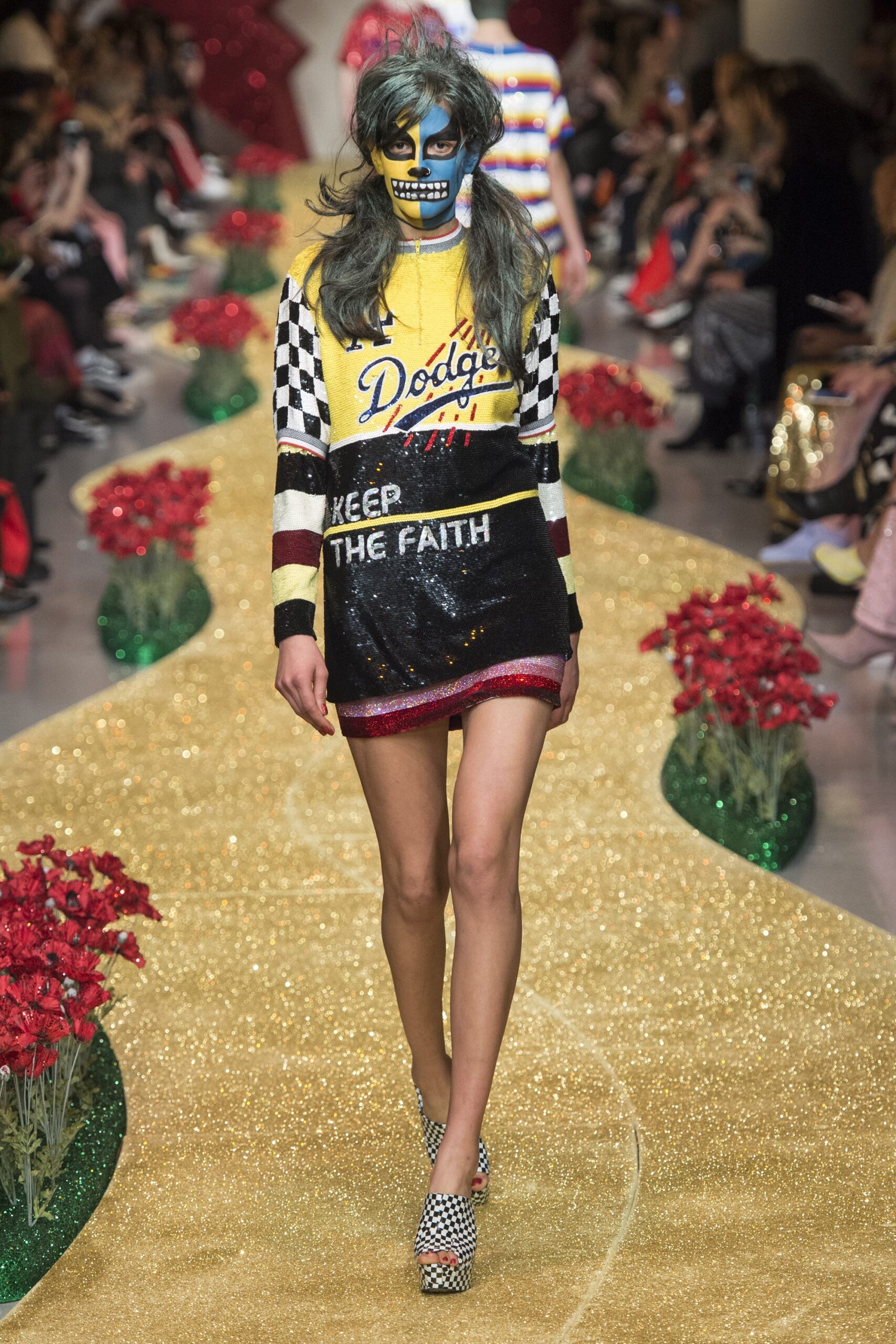 color-blocked mini dress