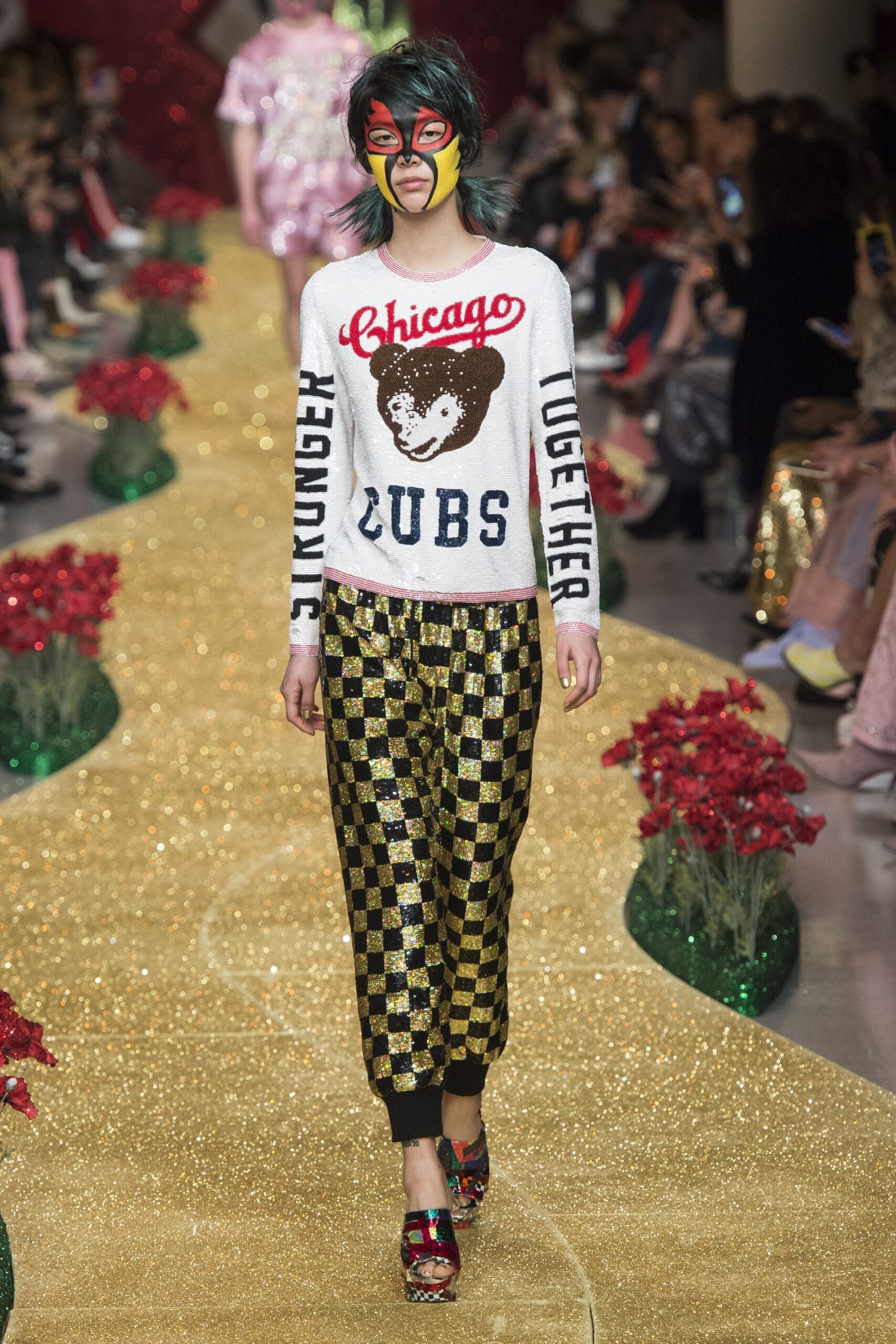 relaxed sweater and checkered pants