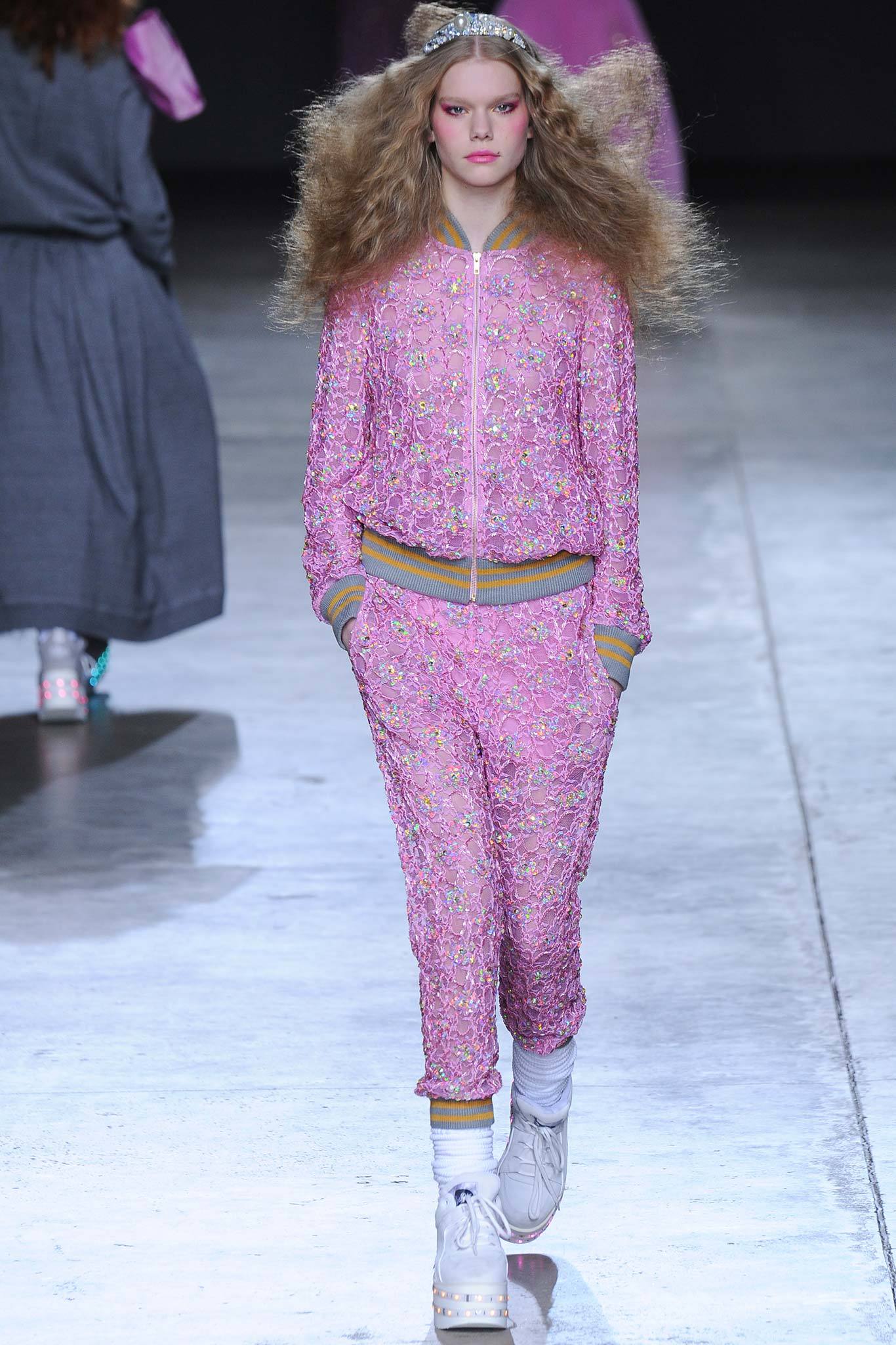 pink embroidered silk jacket and pants