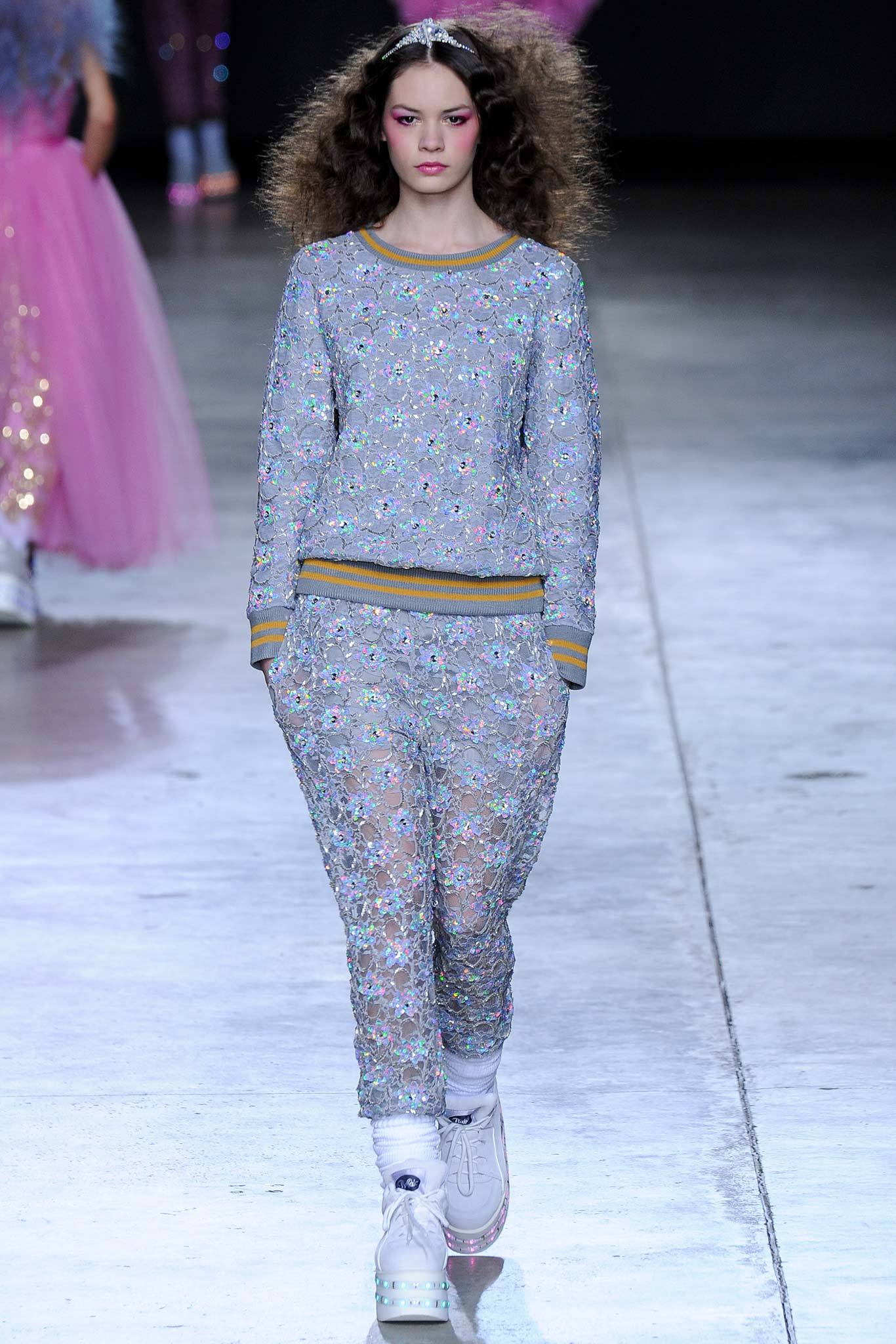 gray embroidered sweater and pants