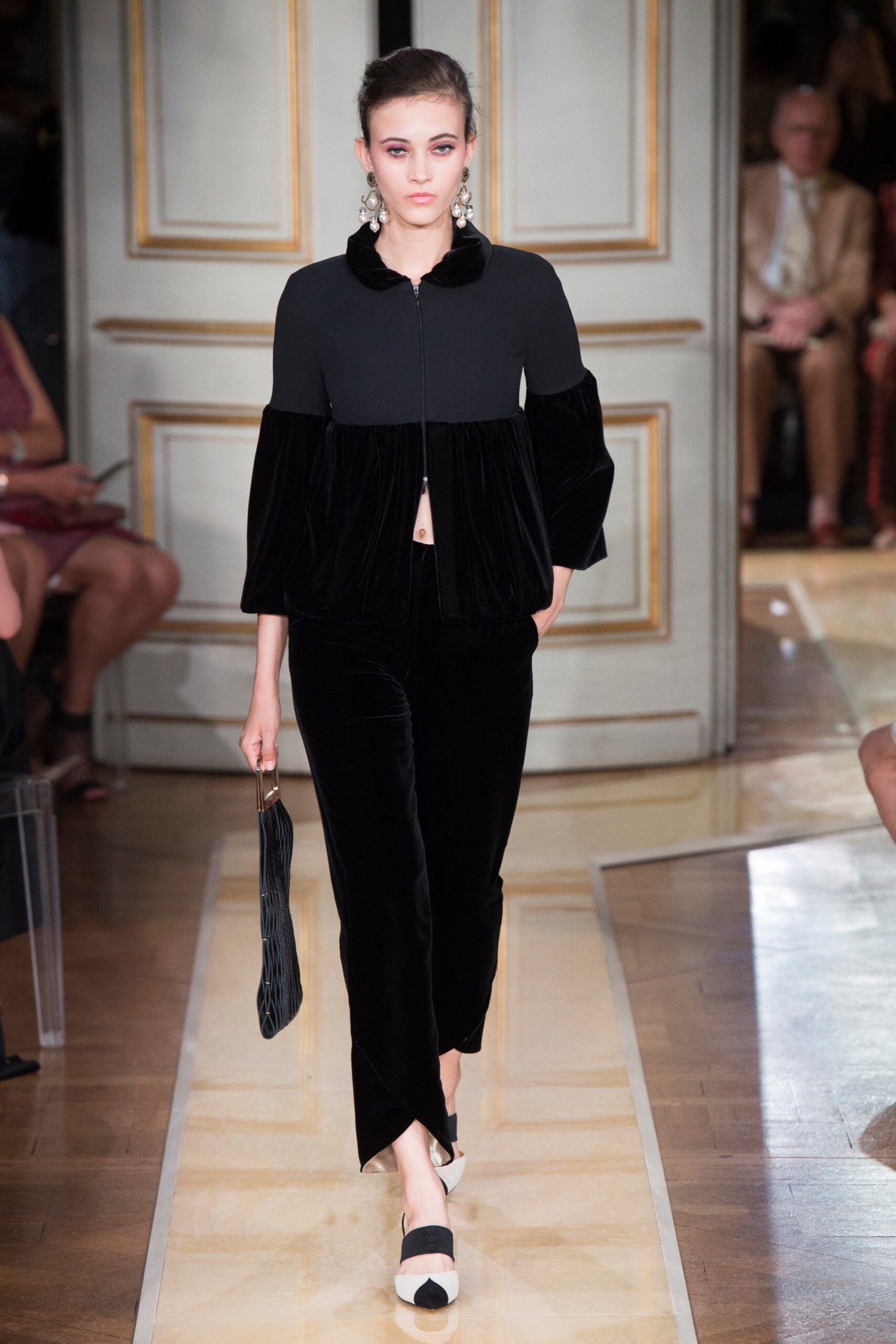 black velvet cropped jacket and pants