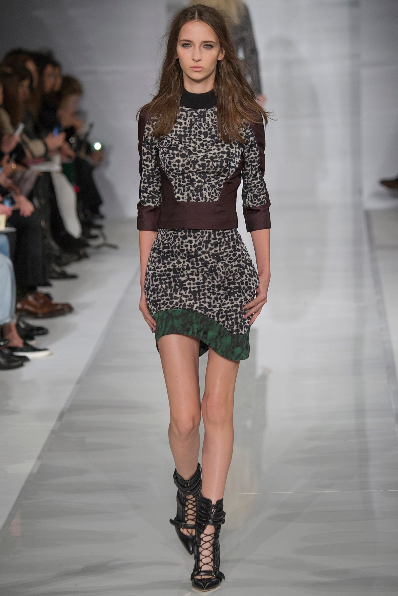 fitted mini dress with printed design