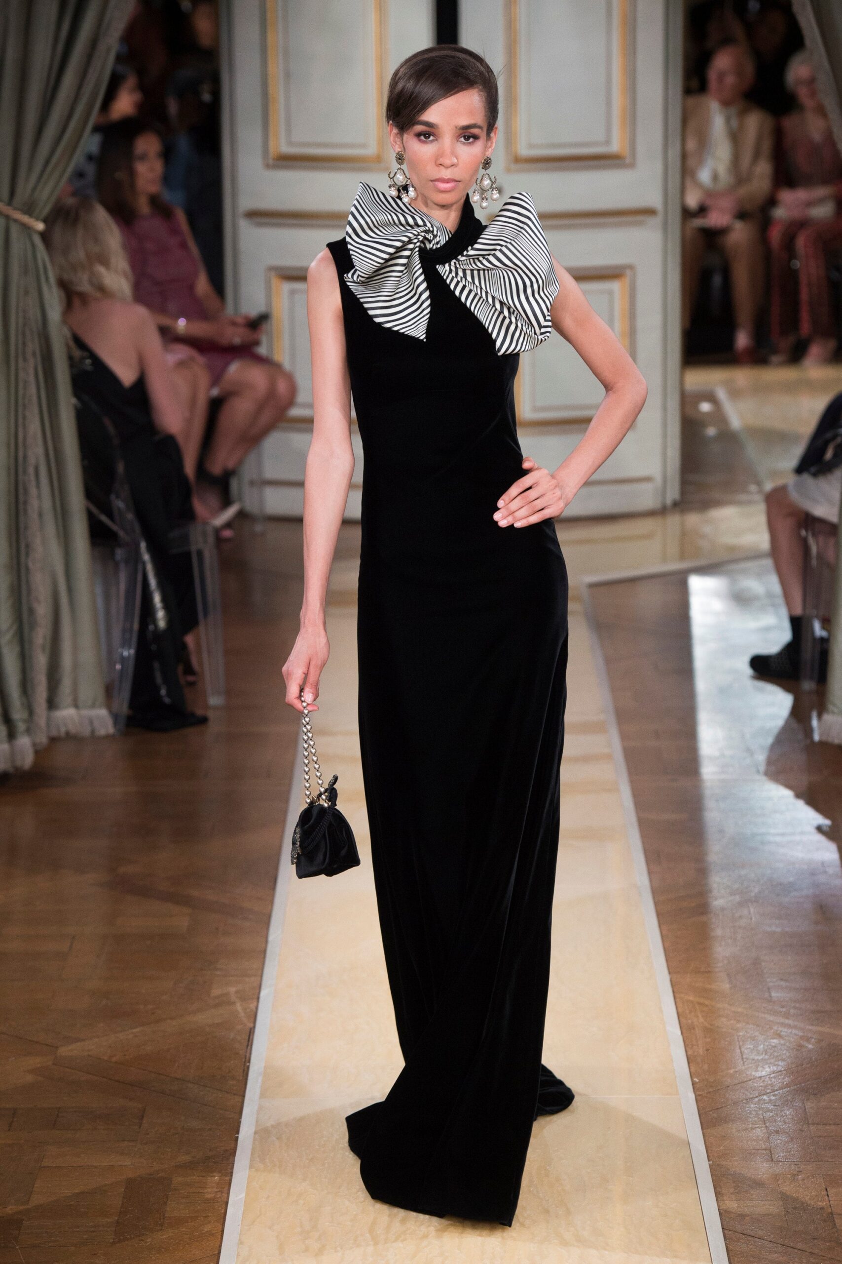 black velvet fitted gown