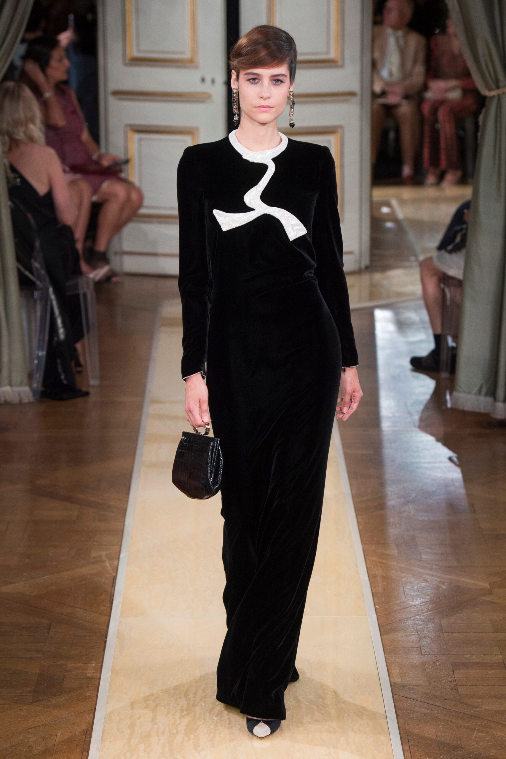 black velvet fitted gown