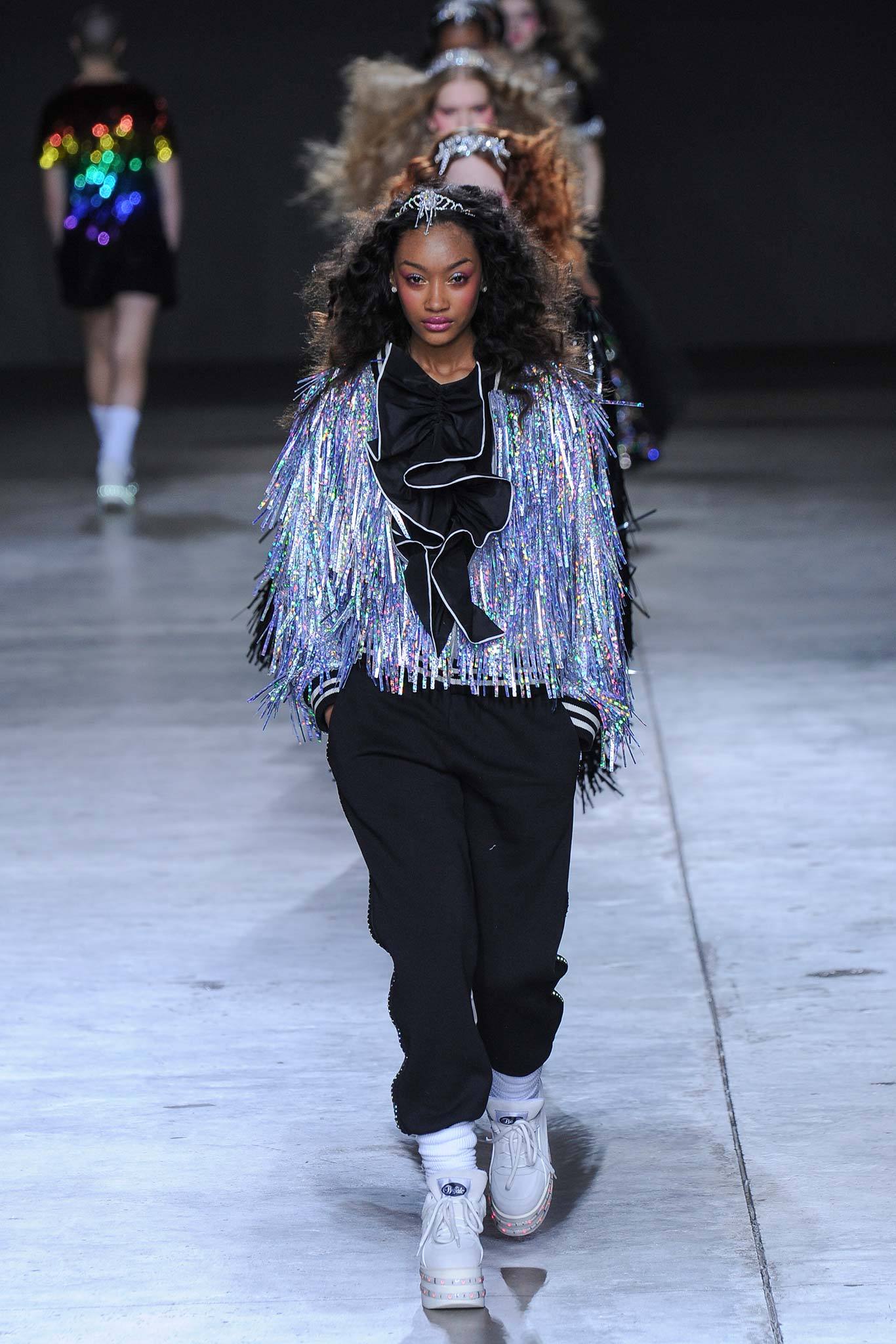 multi sequined jacket with black top