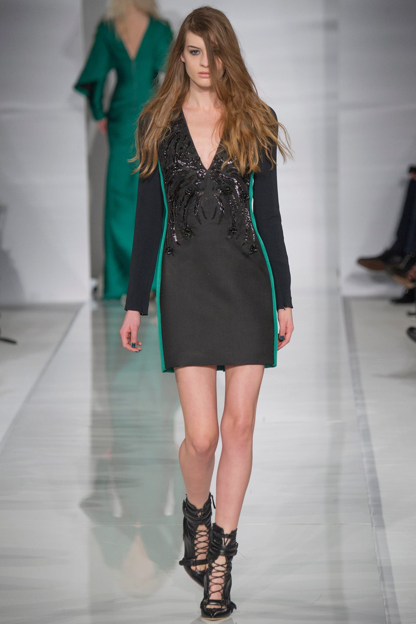 black fitted mini dress