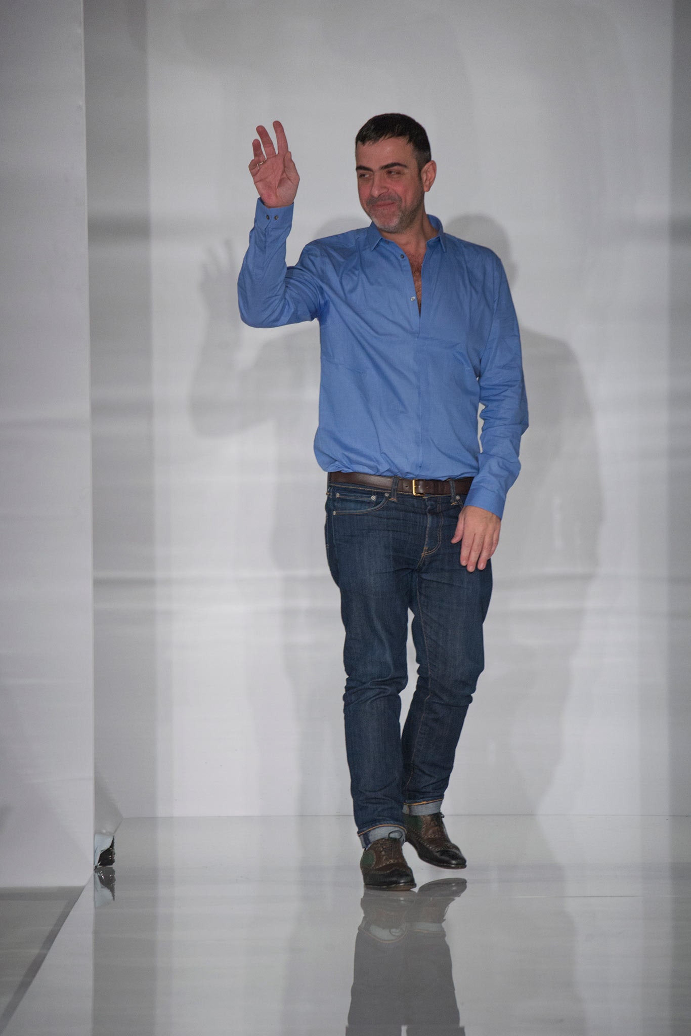 blue cotton shirt and jeans