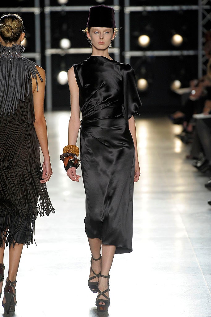 black silk sleeveless dress