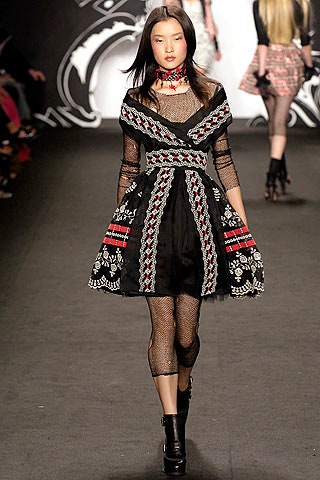 black embroidered mini dress
