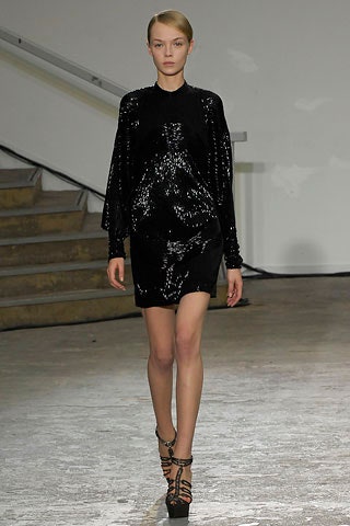 black sequined velvet mini dress