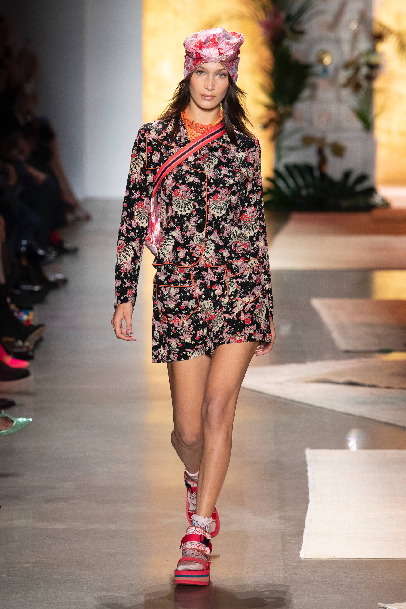 floral black pink short dress