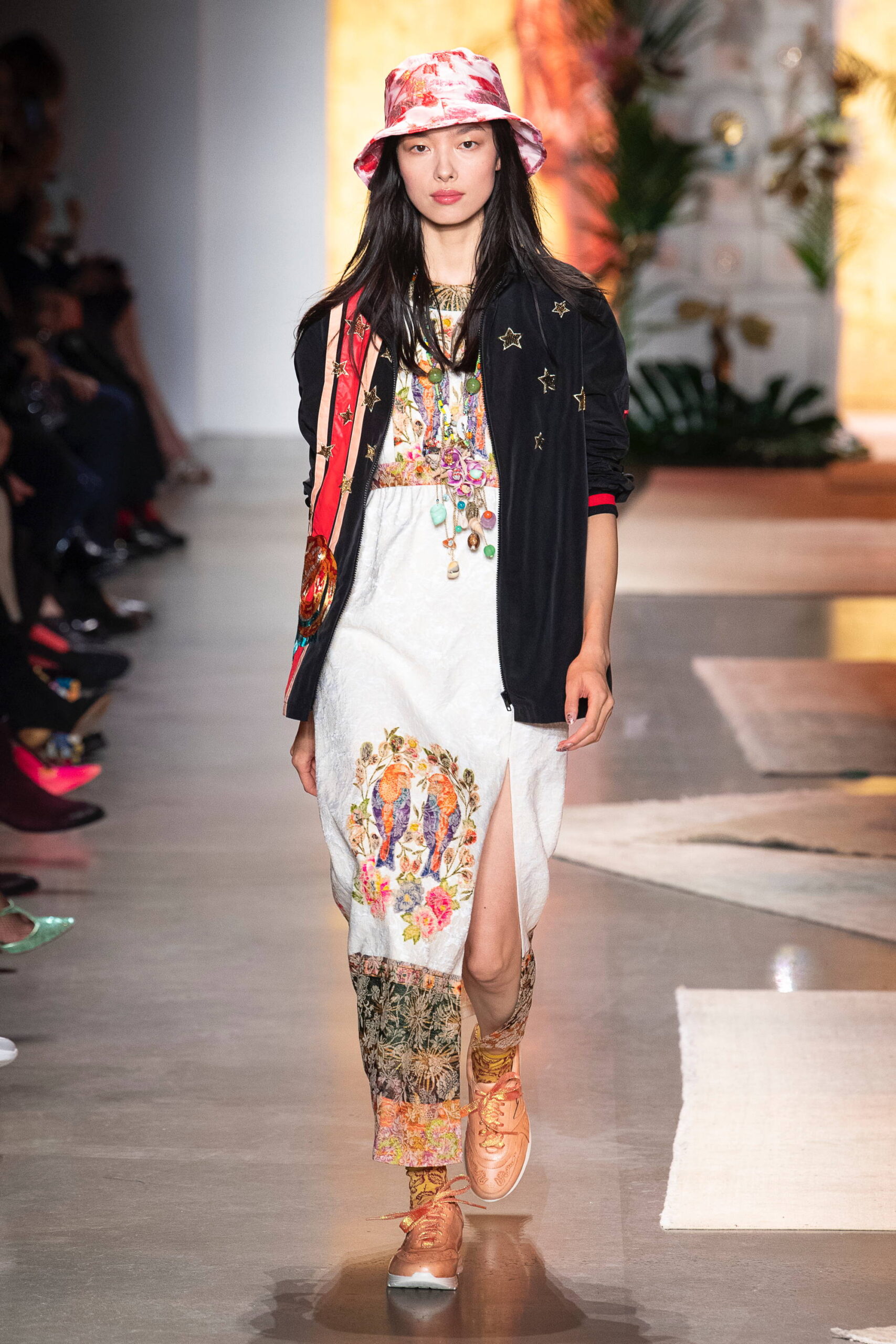 embroidered midi dress with jacket