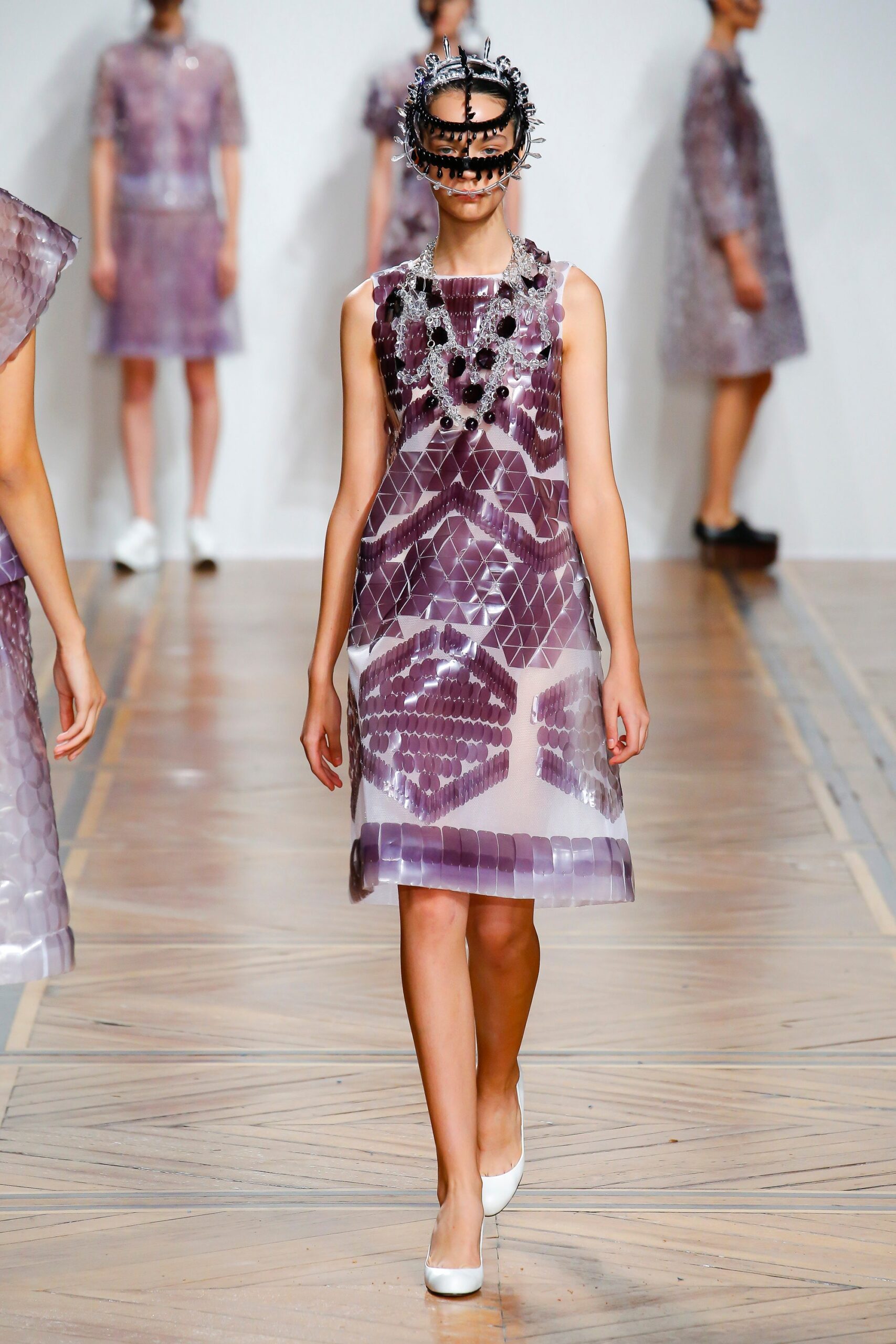 purple silk sleeveless dress