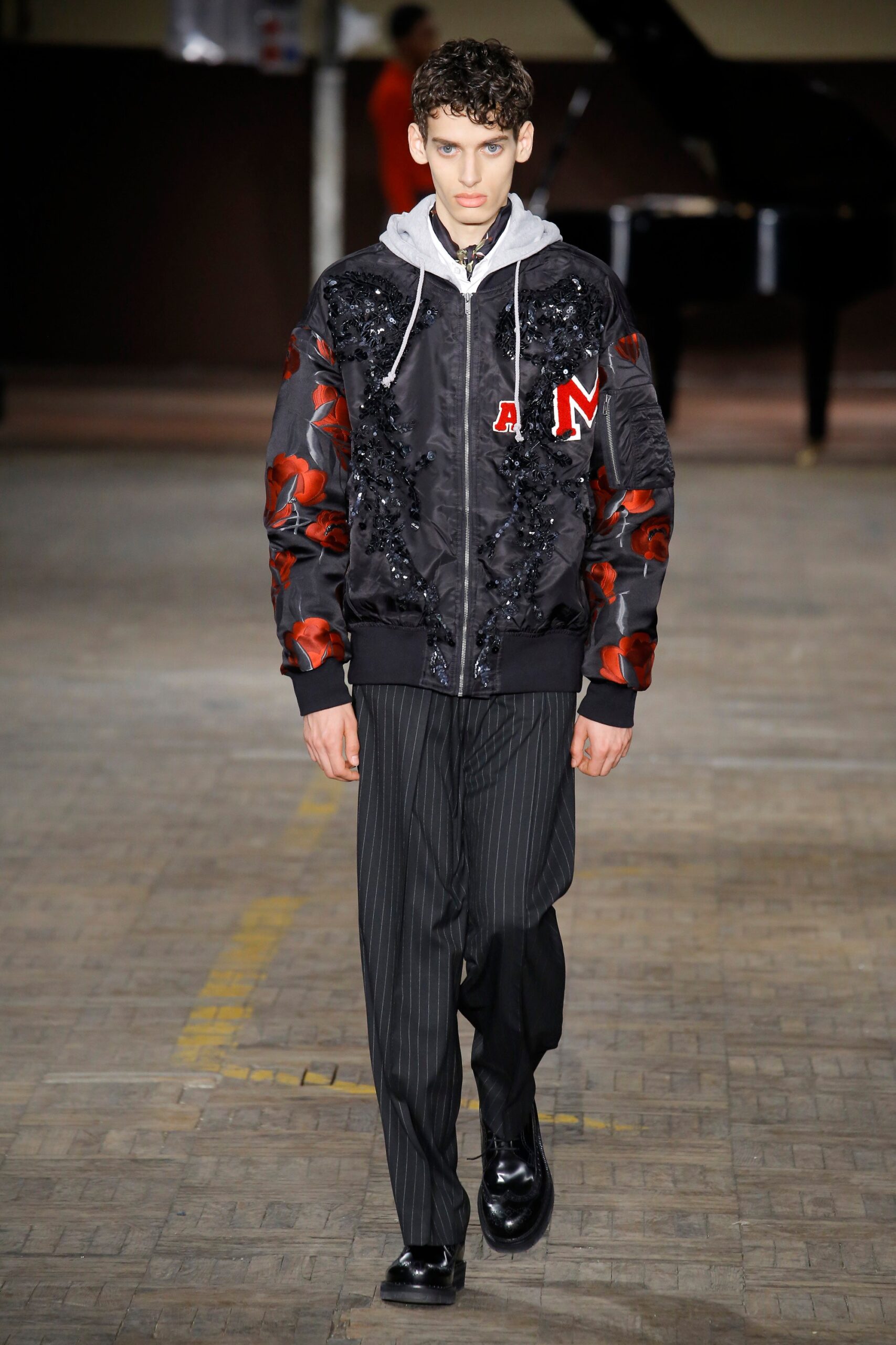 black embroidered jacket with pants