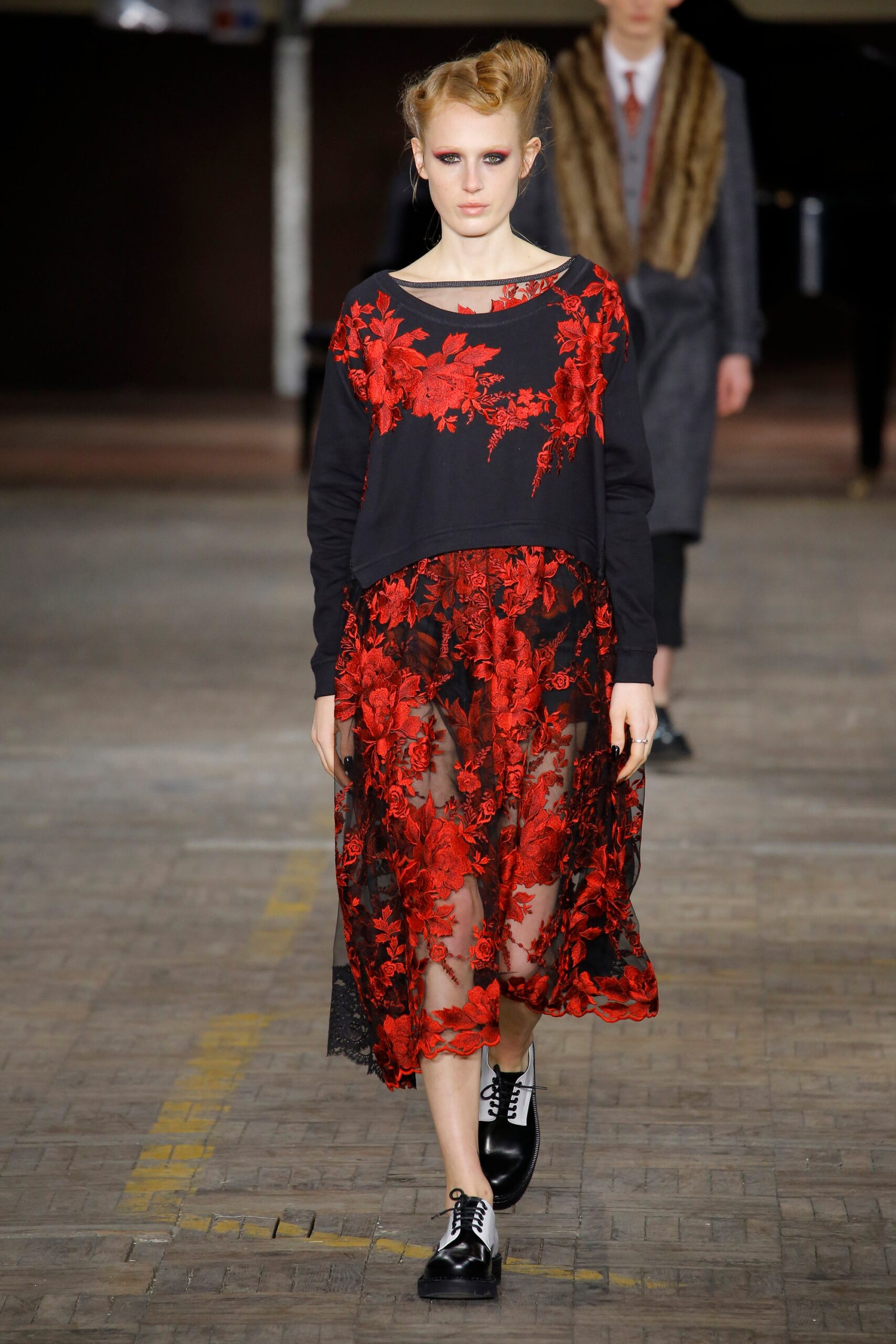 black and red layered dress