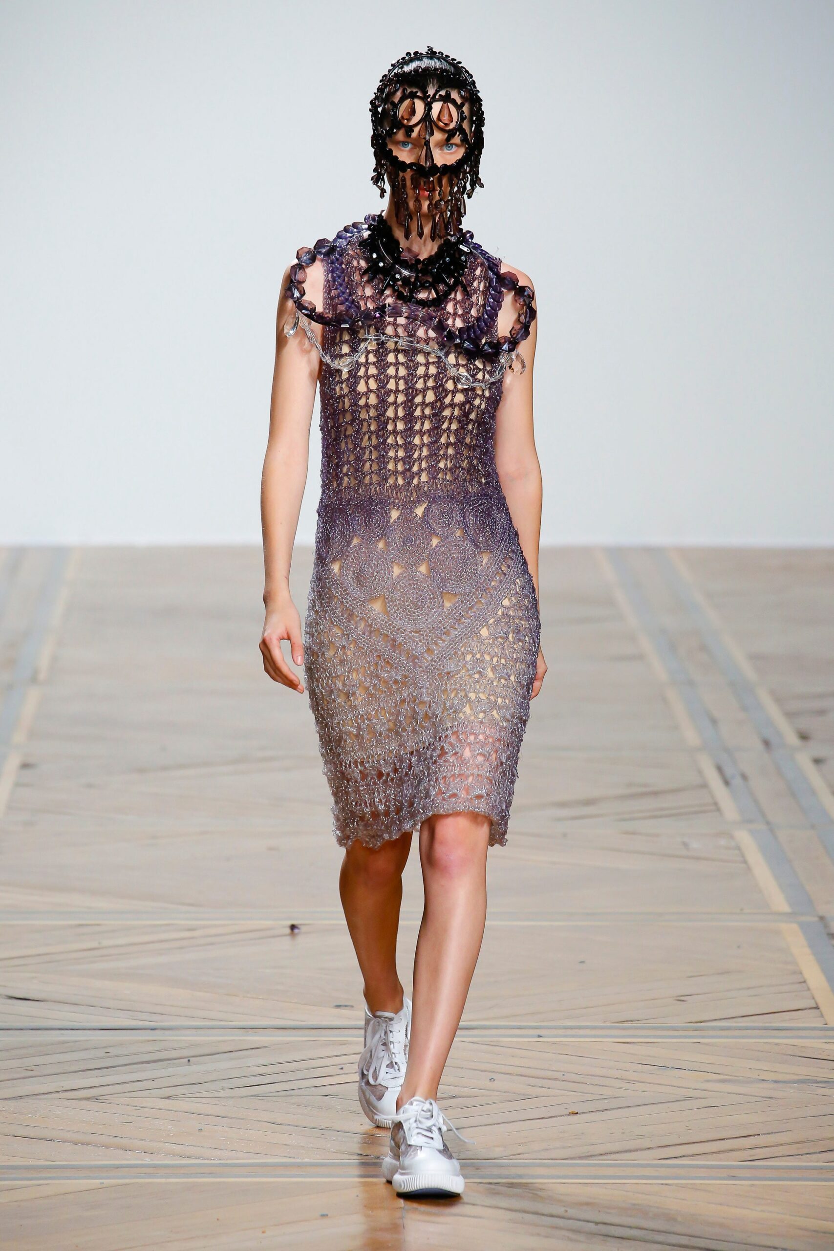 purple beige sleeveless dress