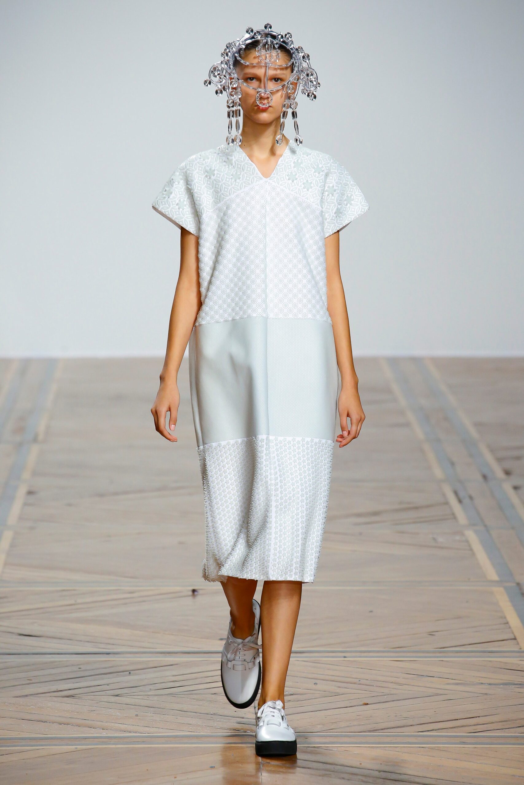 white relaxed midi dress