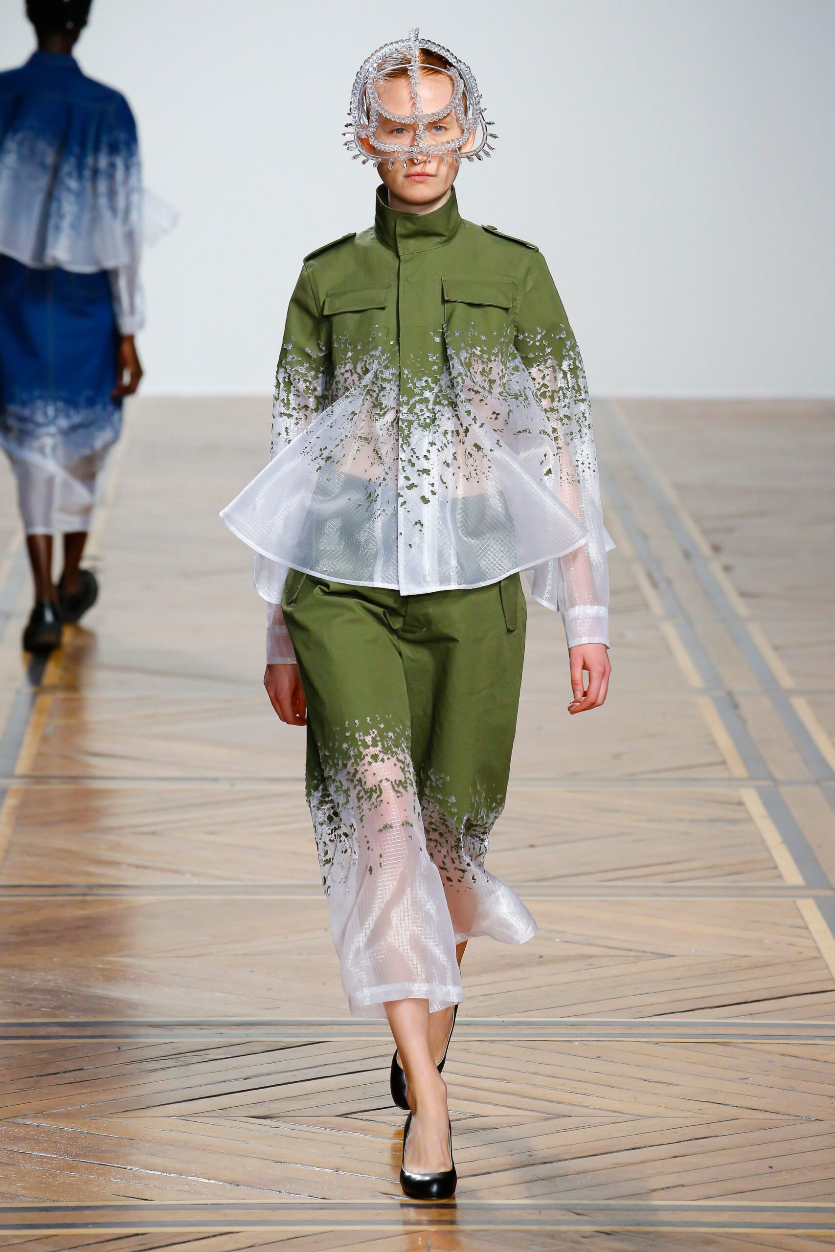 green layered top with pants