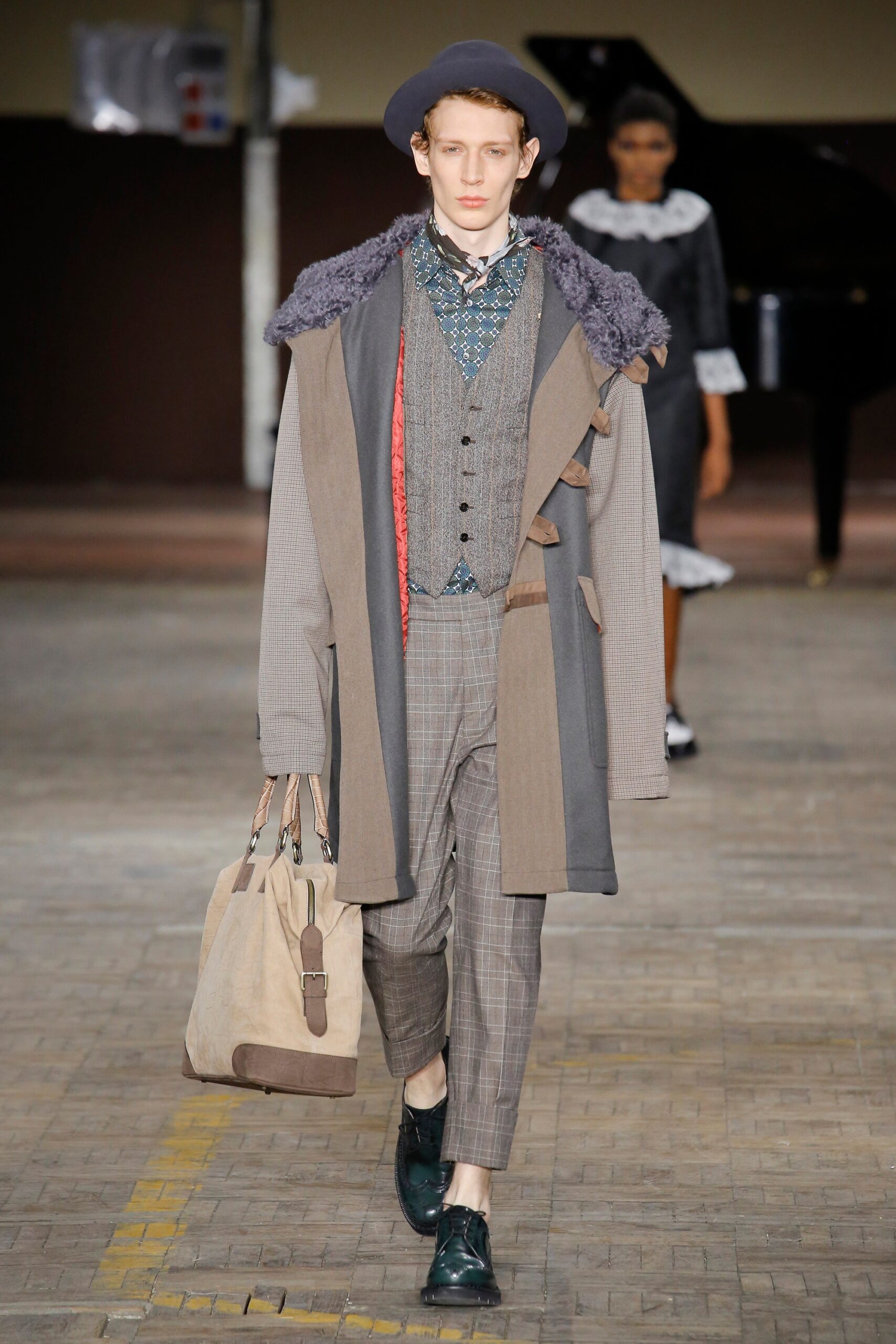 gray wool coat with vest