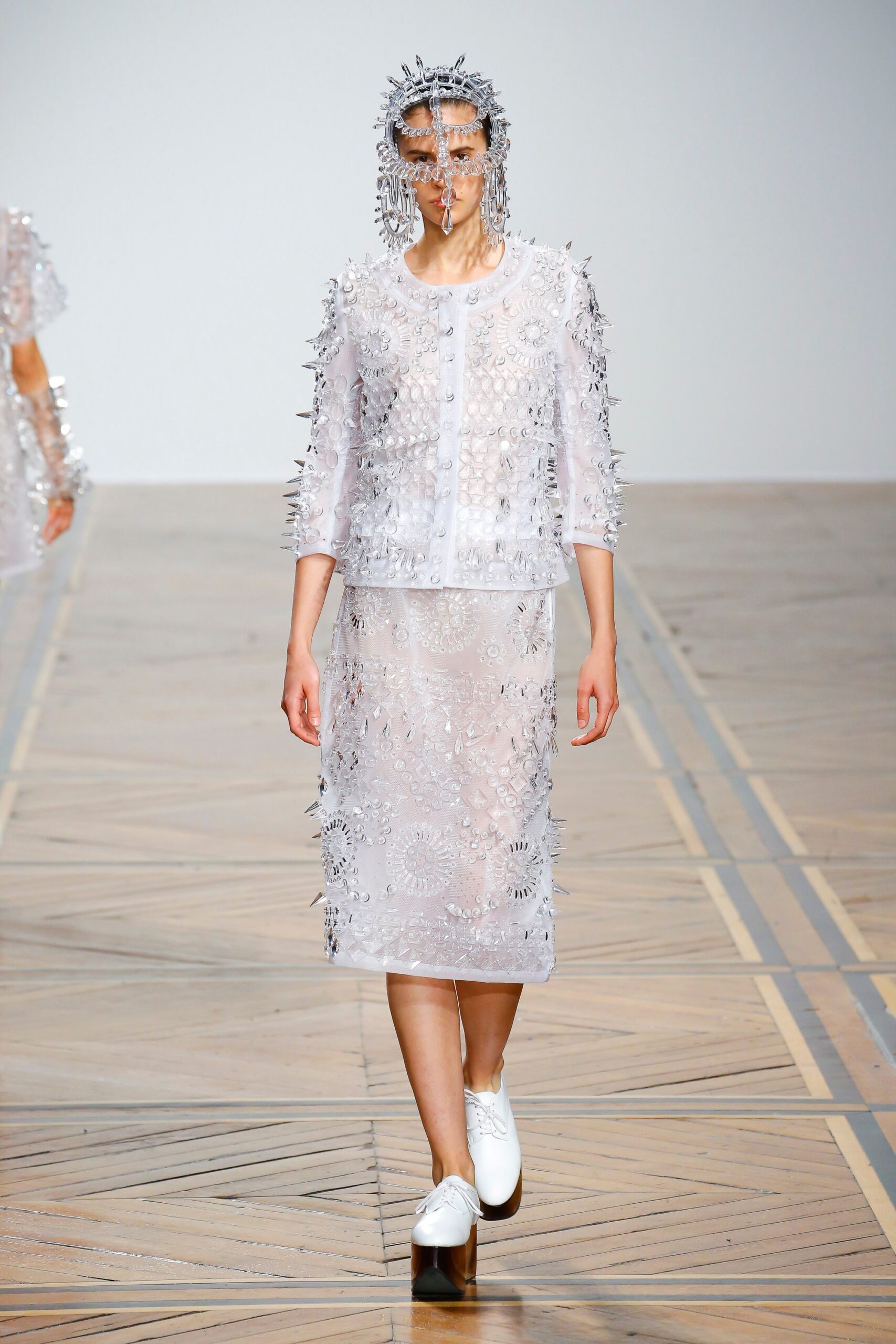 white lace top and skirt