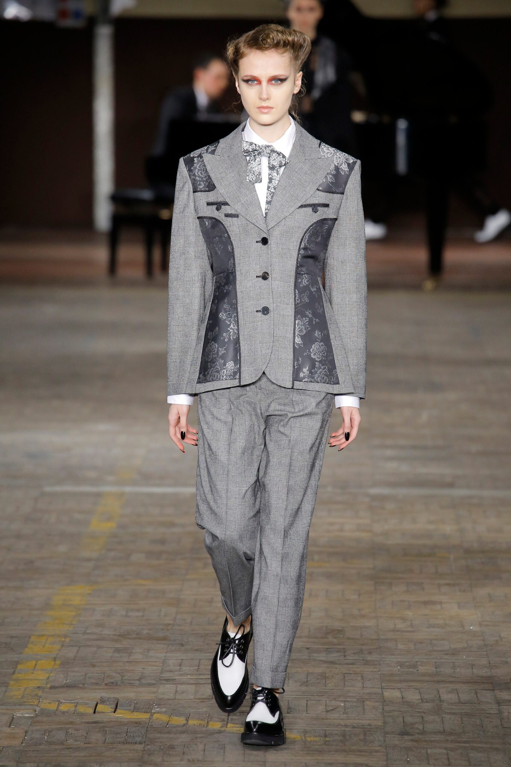 gray tailored blazer and pants