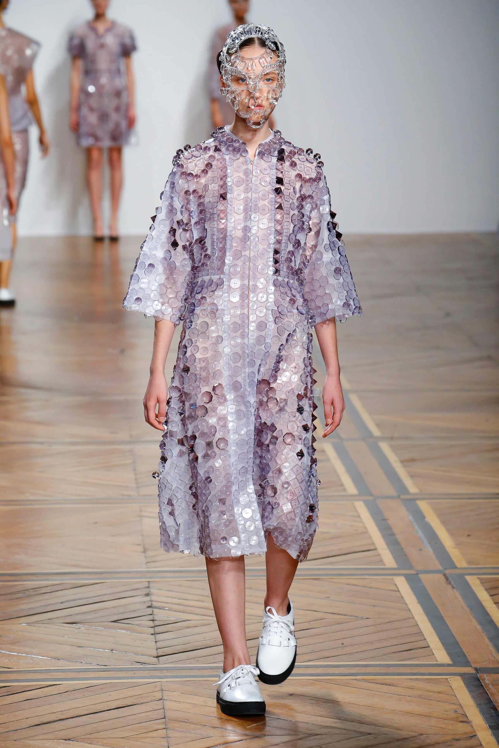 purple mesh layered dress