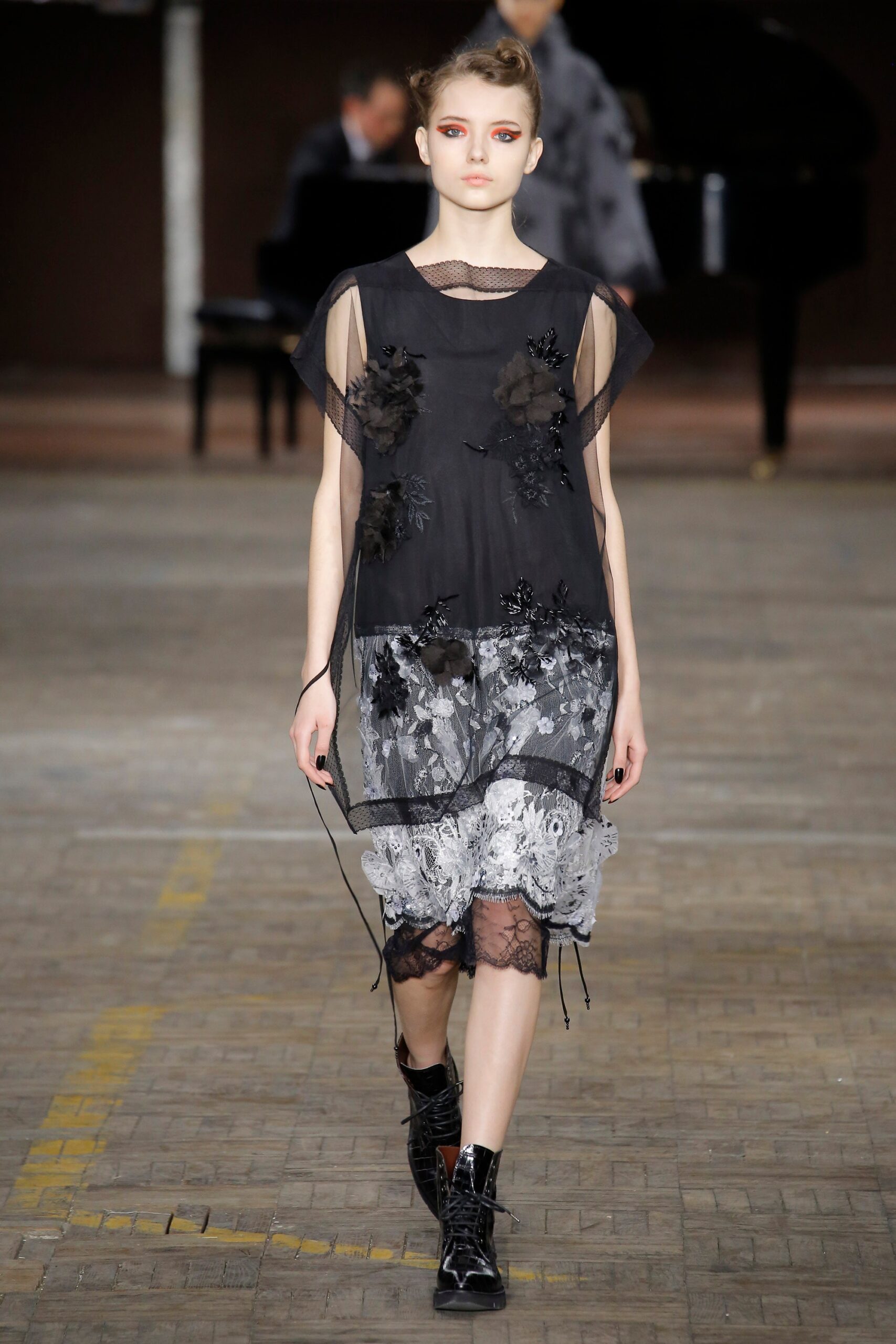 black and white layered dress