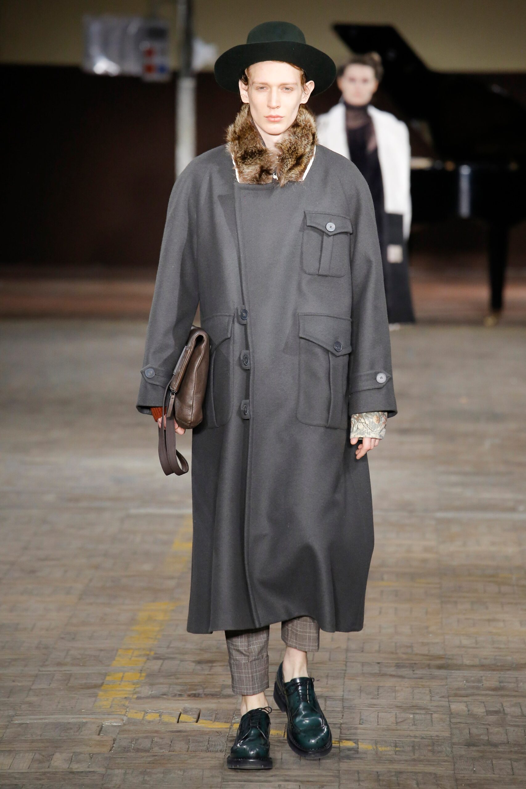gray wool coat with pockets