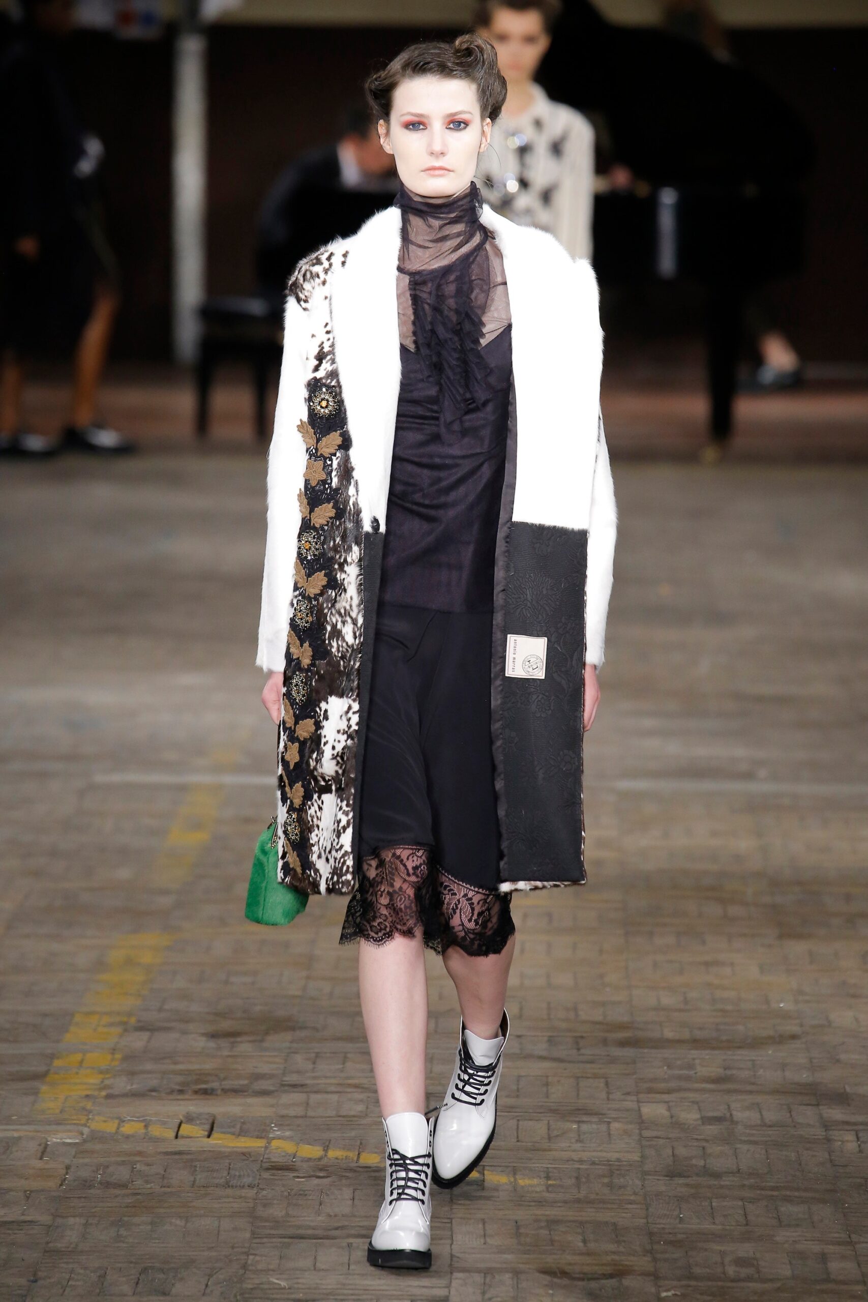 black and white layered coat
