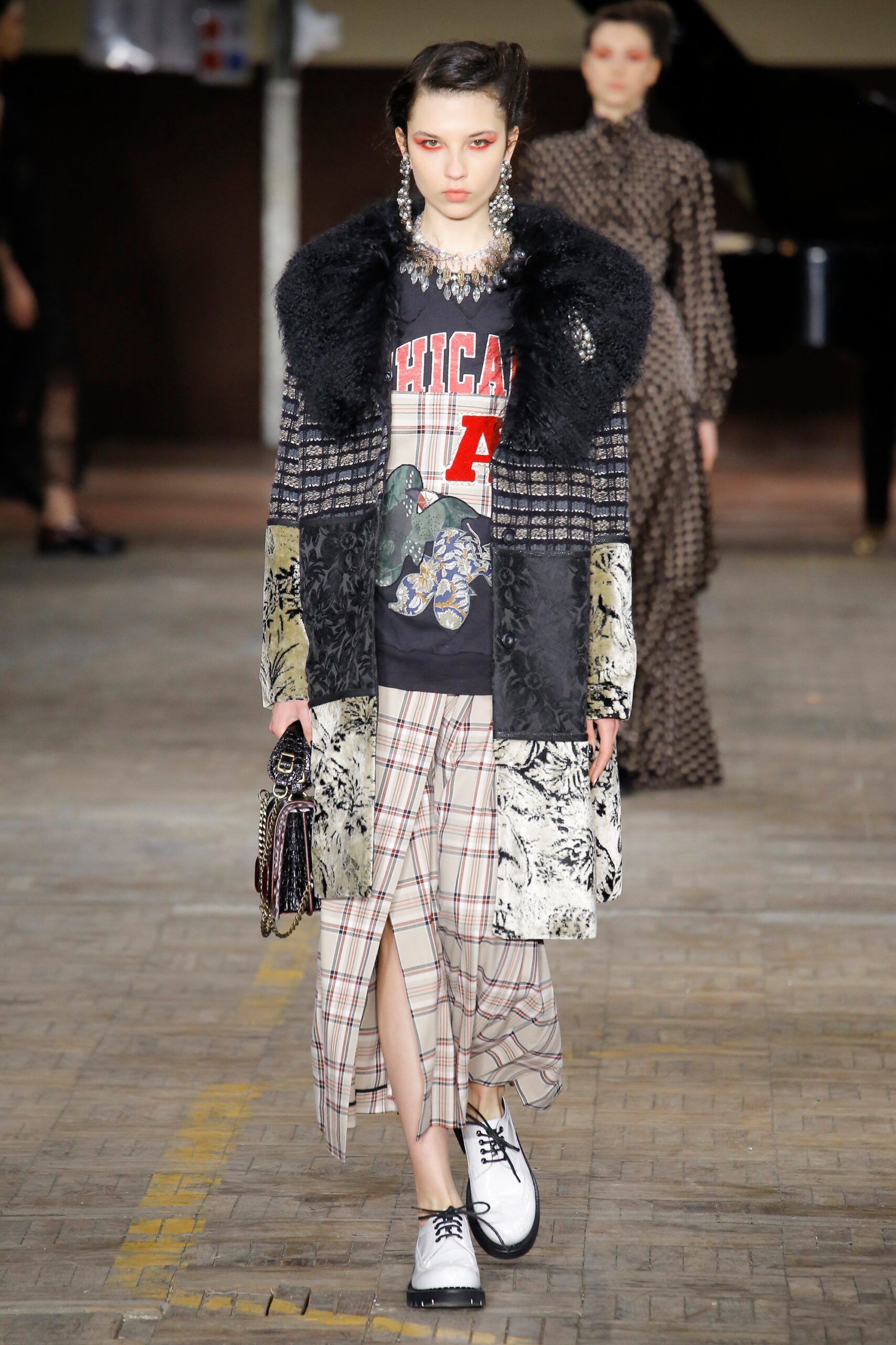 relaxed black and white coat