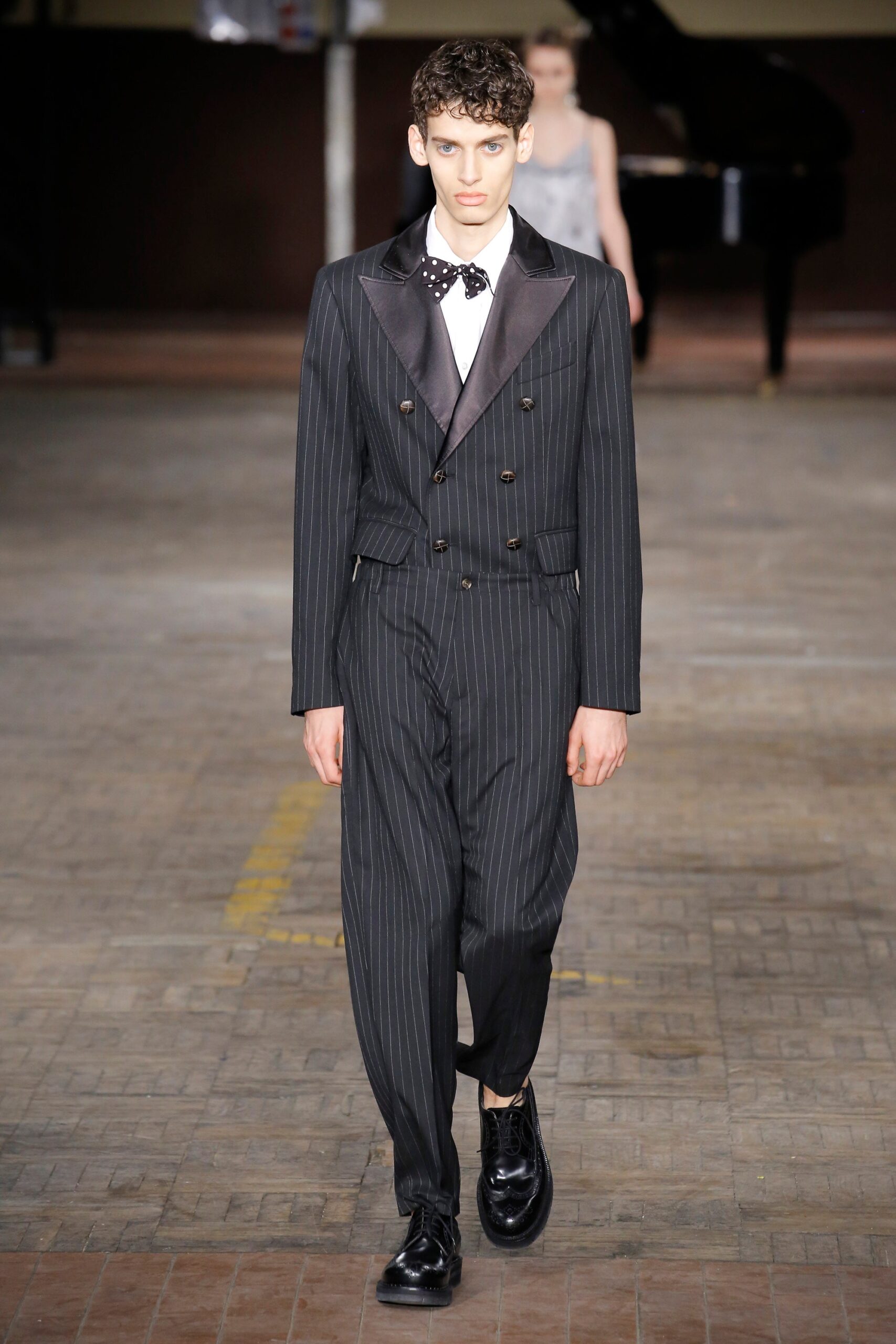 black tailored suit with shoes