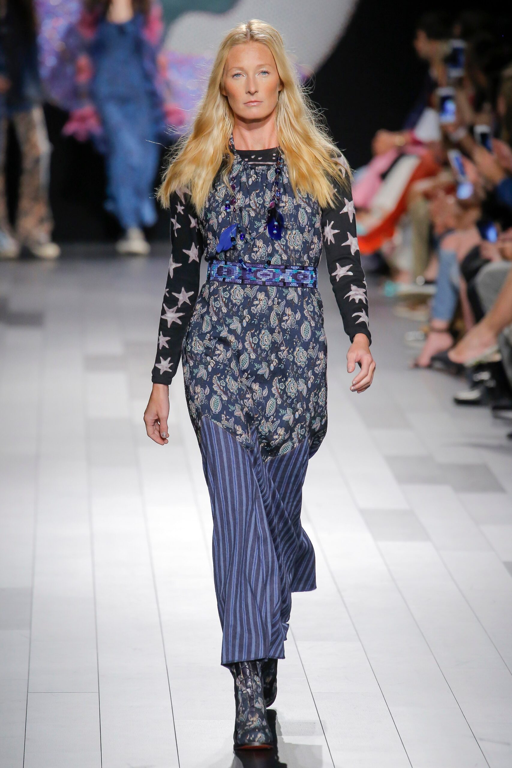 blue and purple fitted dress