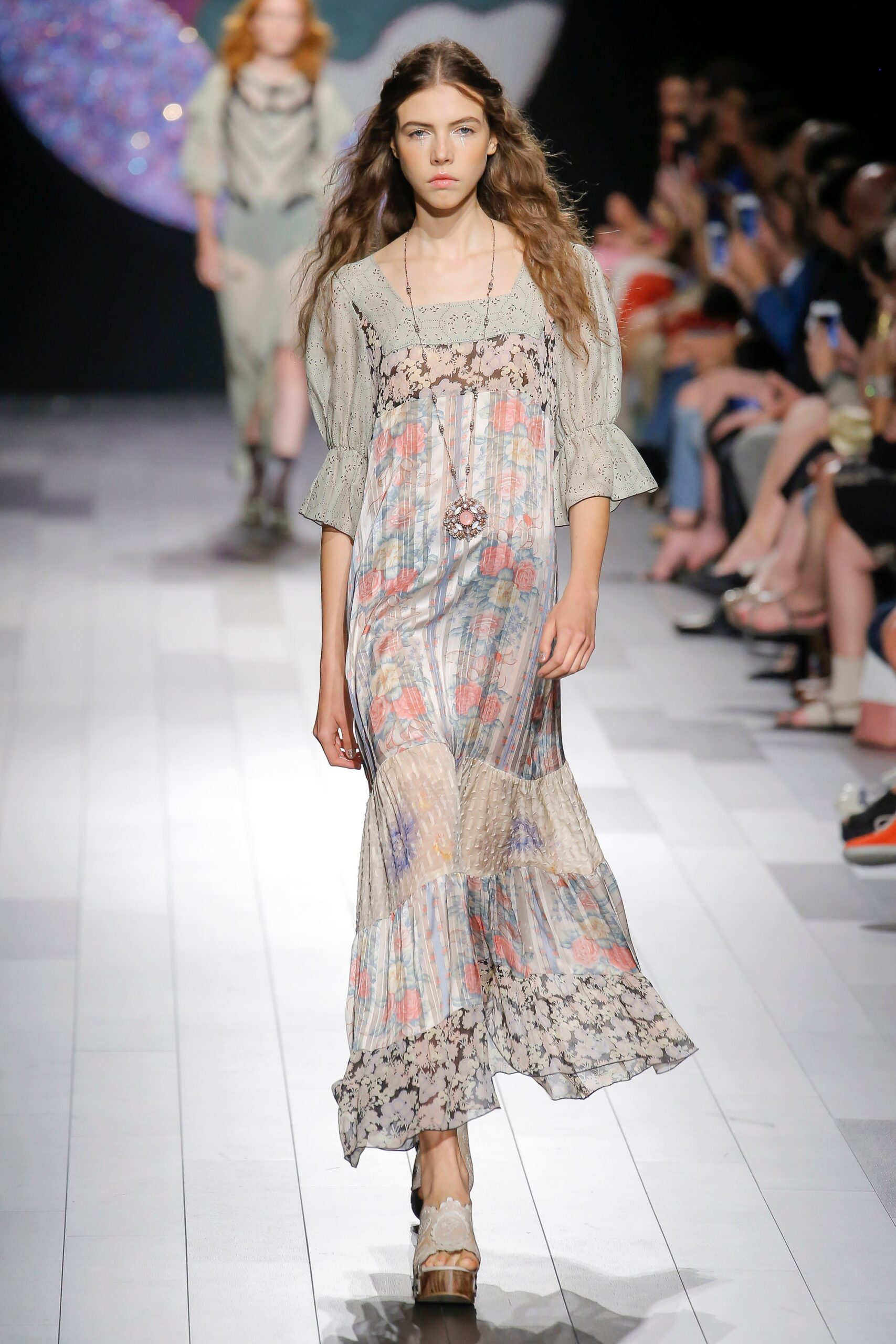 multi-colored flowing maxi dress