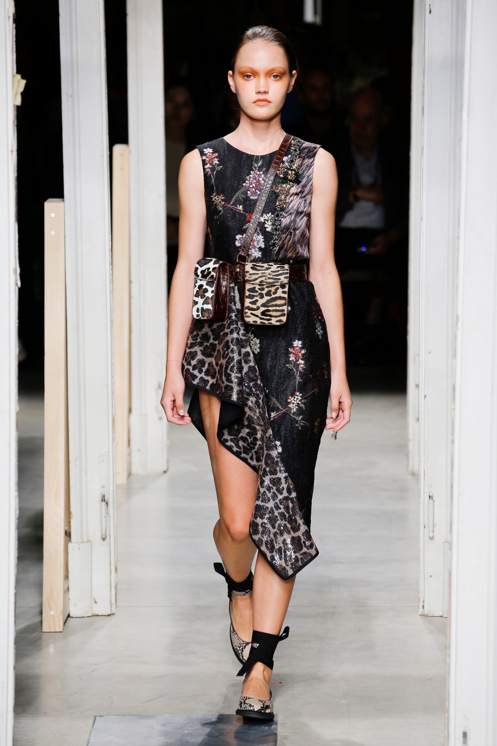 black floral midi dress with bag