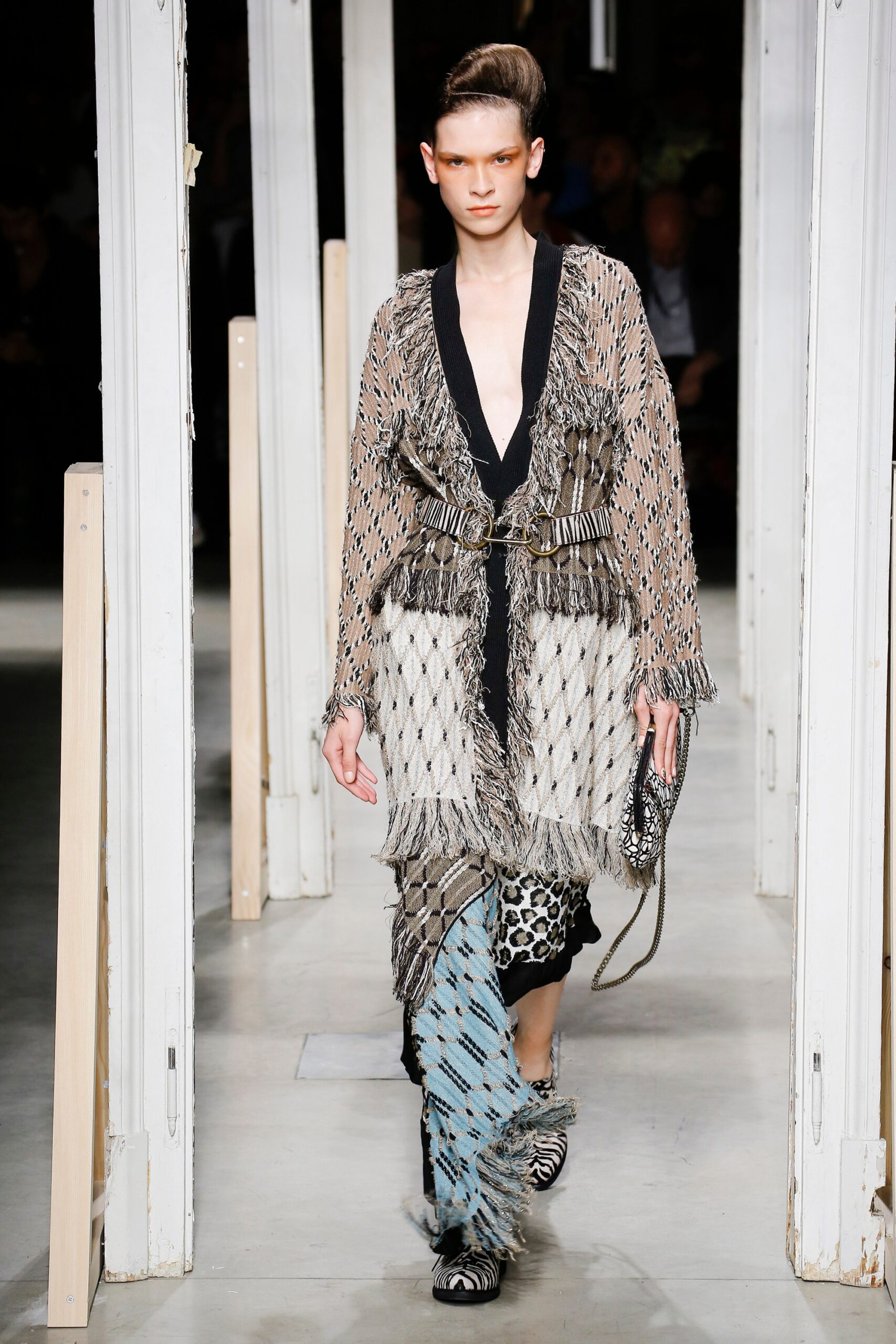 fringed layered midi dress