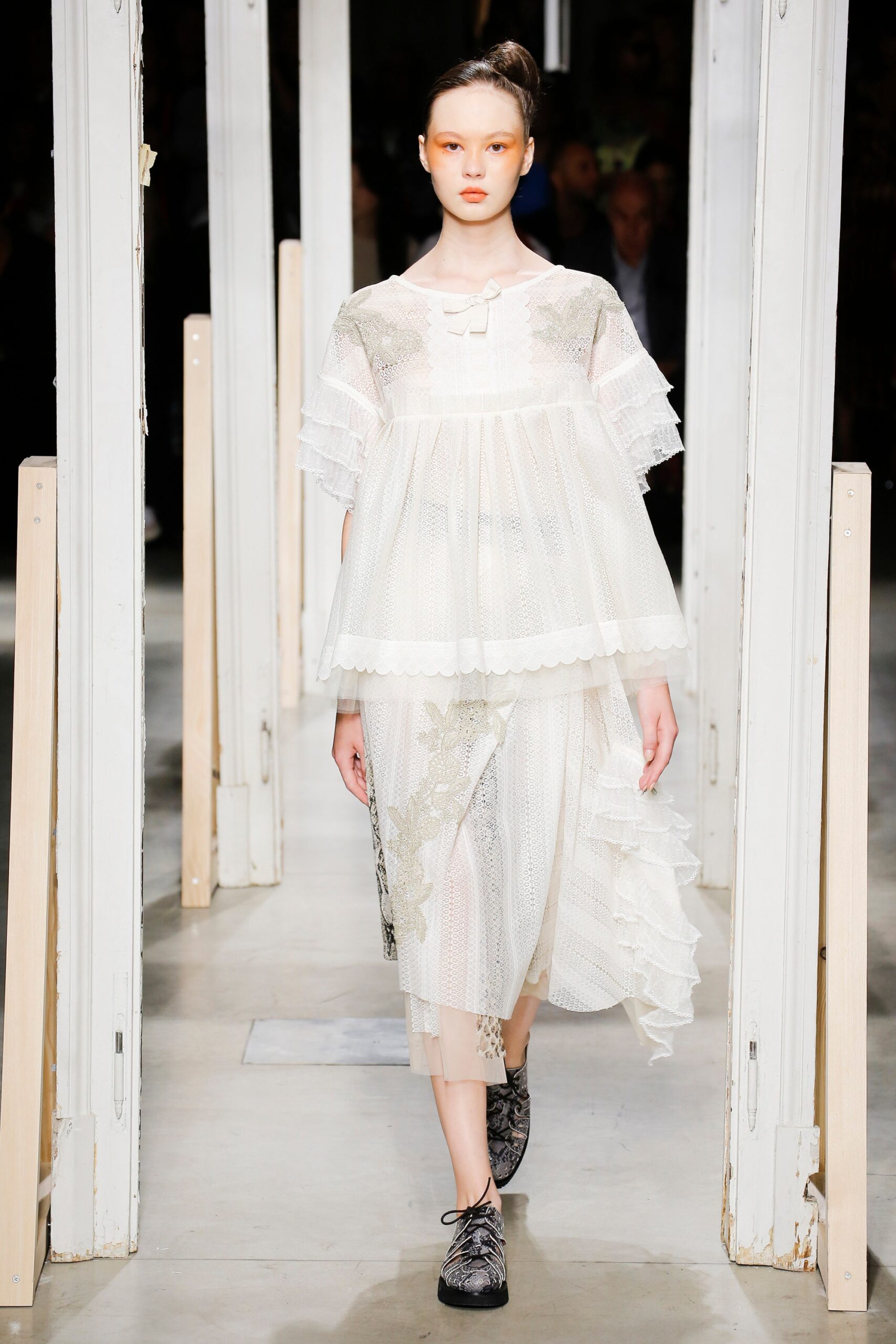 white relaxed layered dress