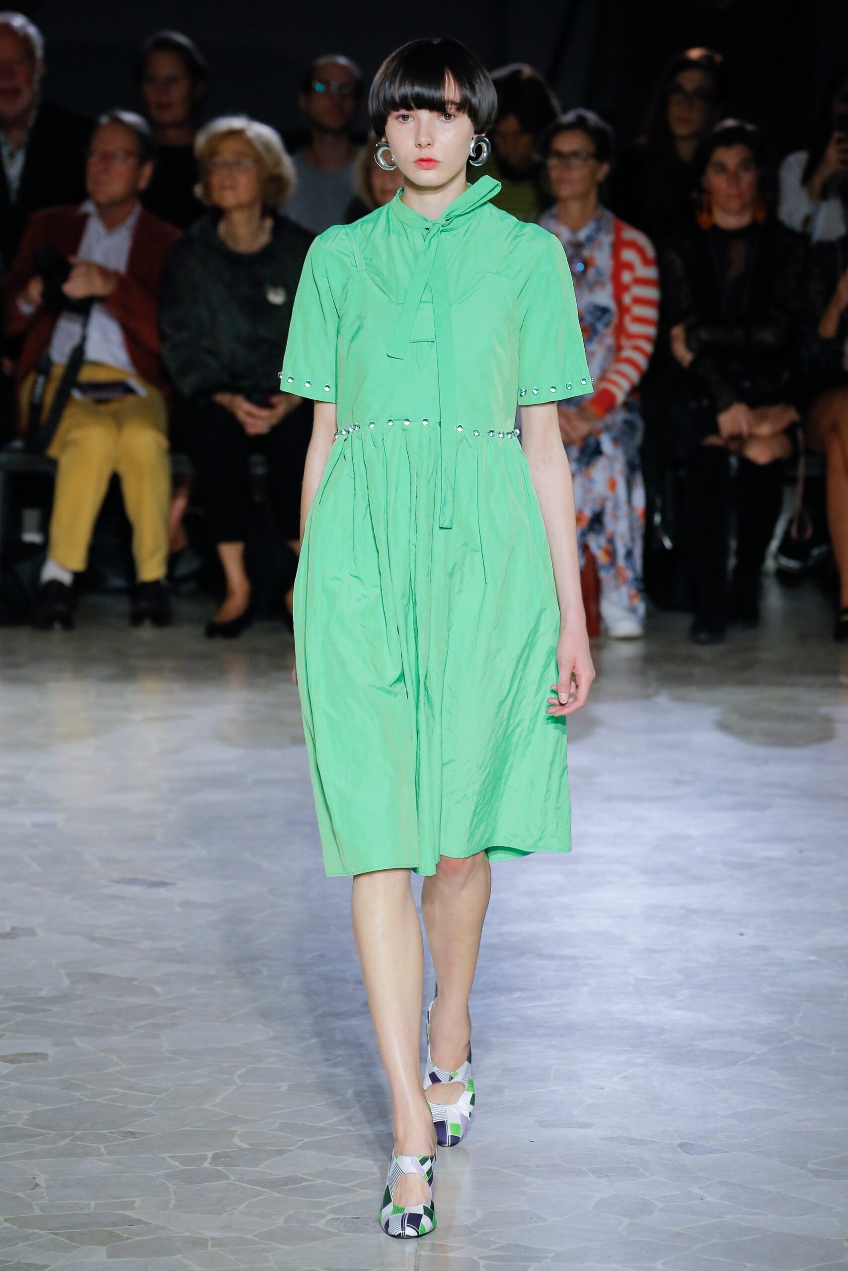 green cotton relaxed dress