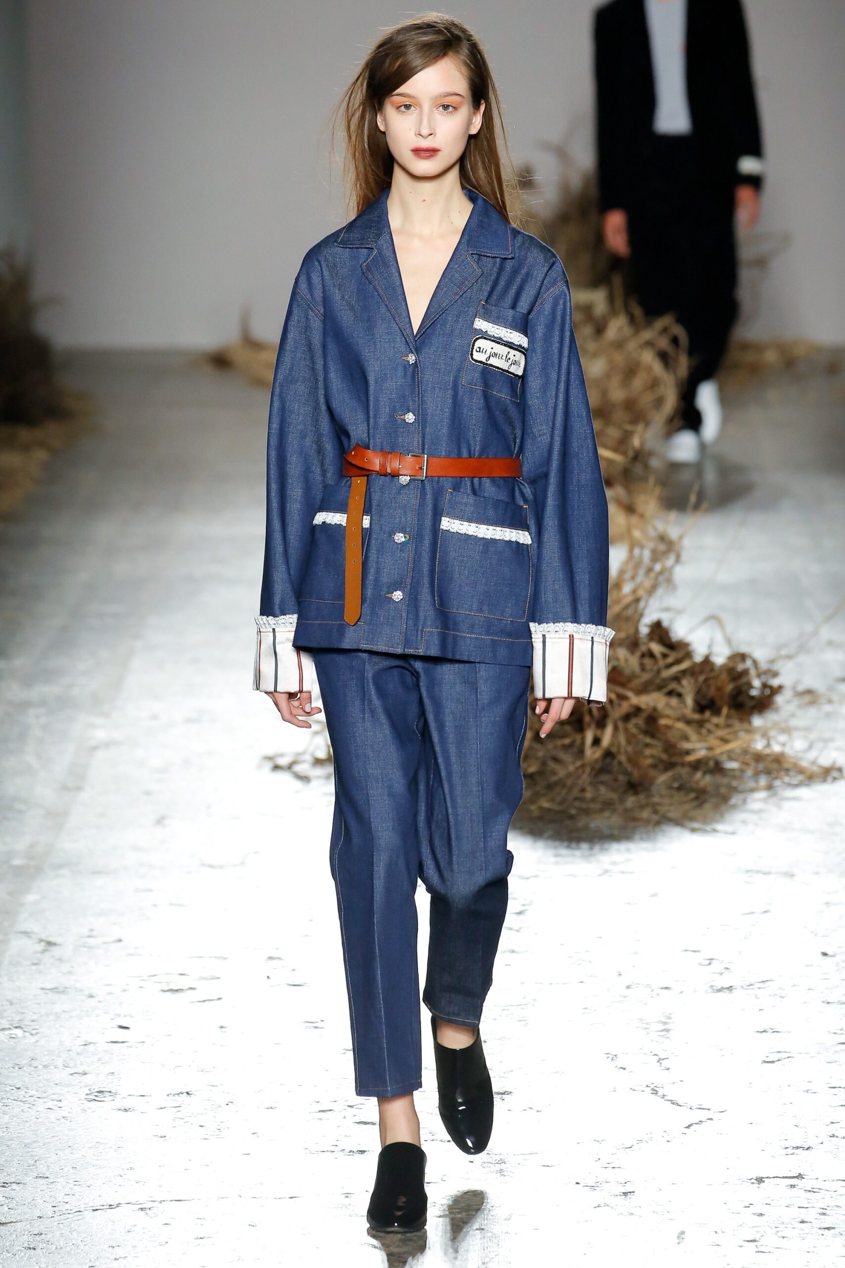 blue denim jacket and pants